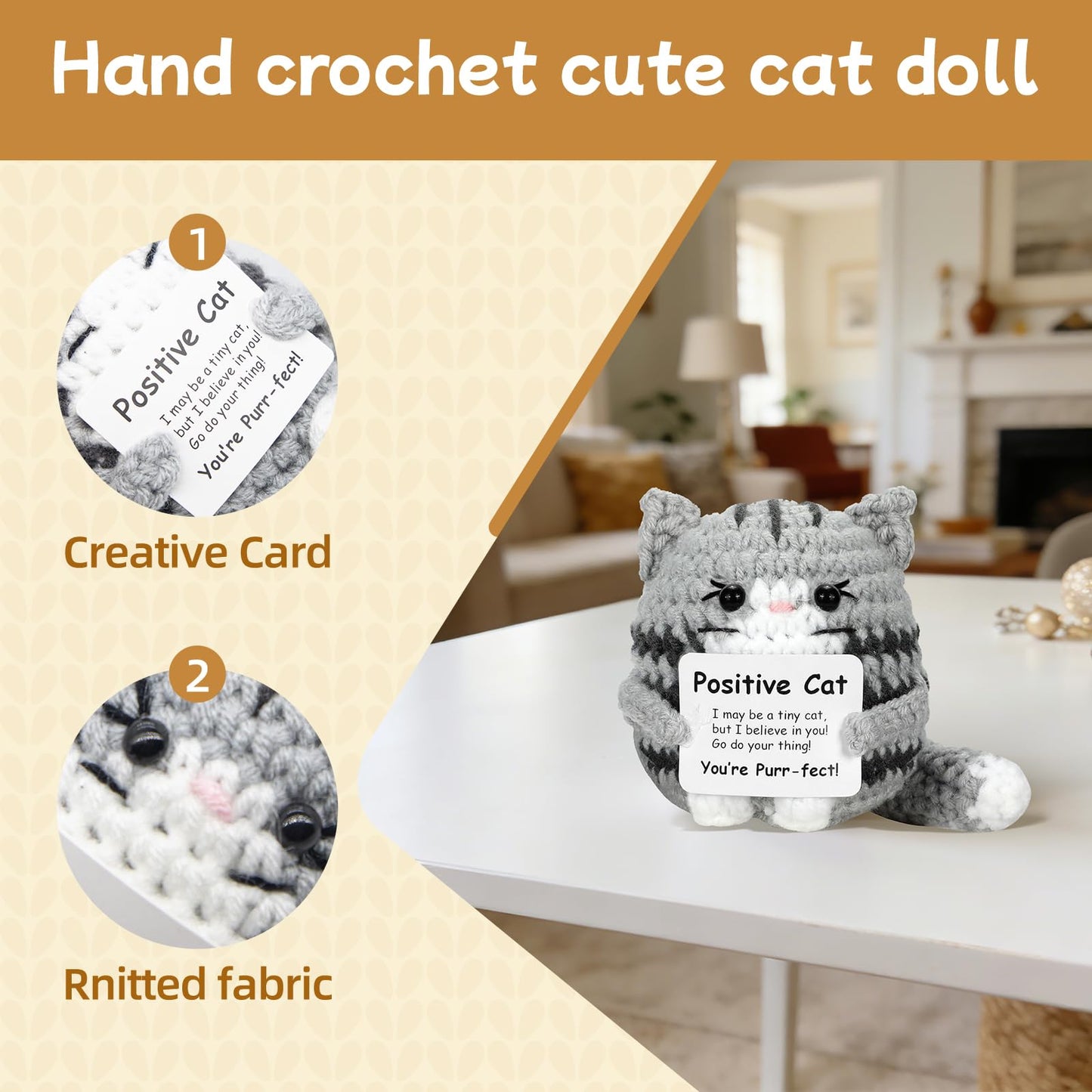 IrichBa Crochet Cat Gifts for Women – Unique Cat Decor & Gifts