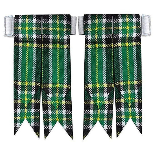Irish Tartan  Scottish Kilt Hose Sock Flashes Garter Pointed Highland Wear