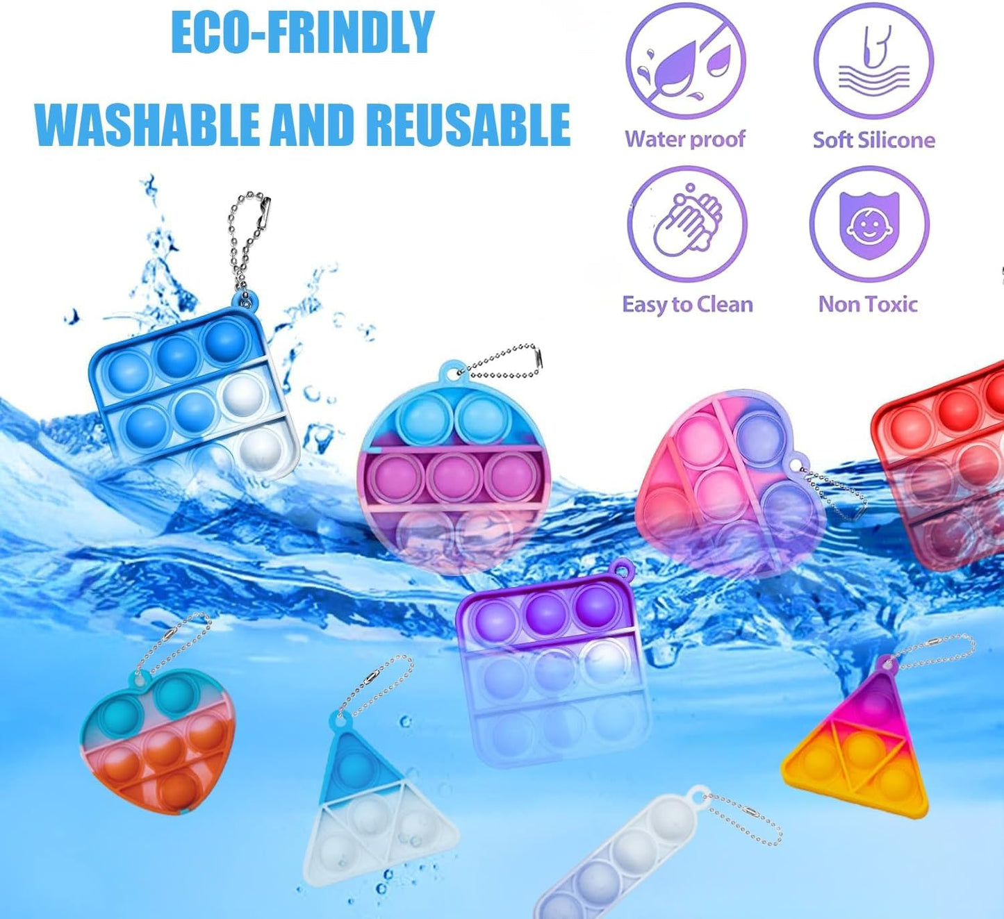Irnushka Pop Fidget Keychain – 180 Mini Push Pop Toys for Kids
