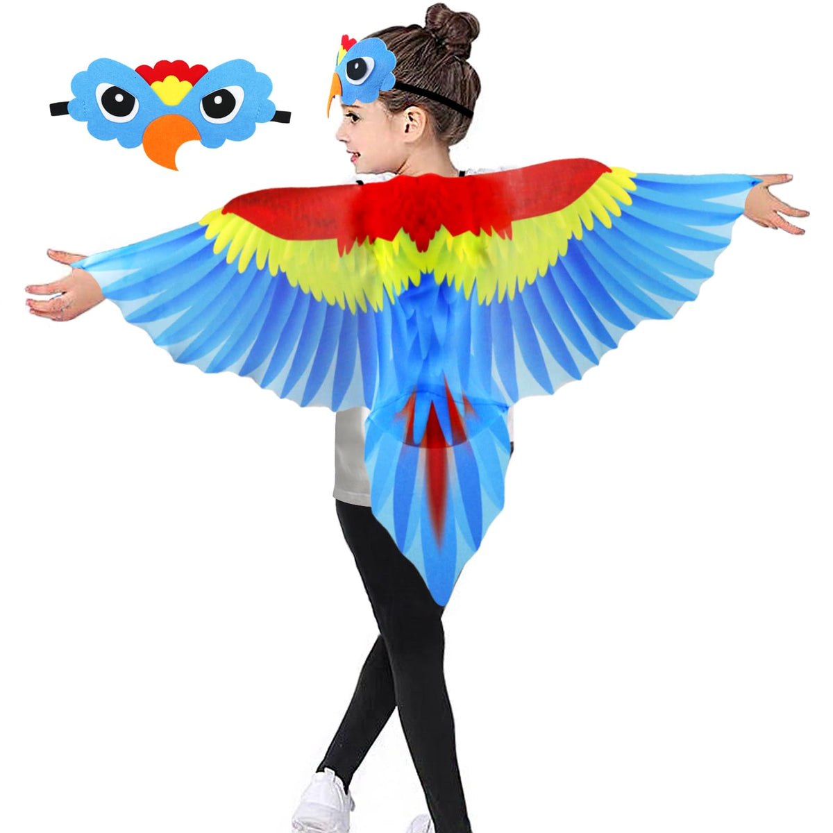 IROLEHOME Kids Bird Wings Costume with Eagle Headband – Dress-Up Set for 3-10 Year Olds