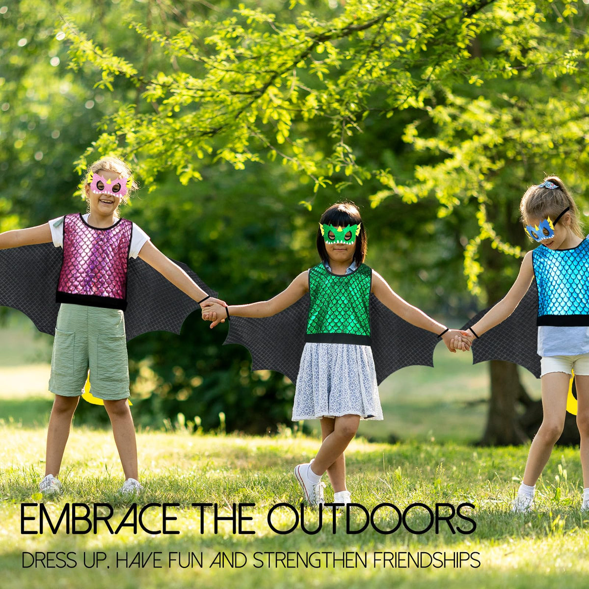 IROLEHOME Dragon-Wings Costume for Kids – Wings & Mask Dress-Up