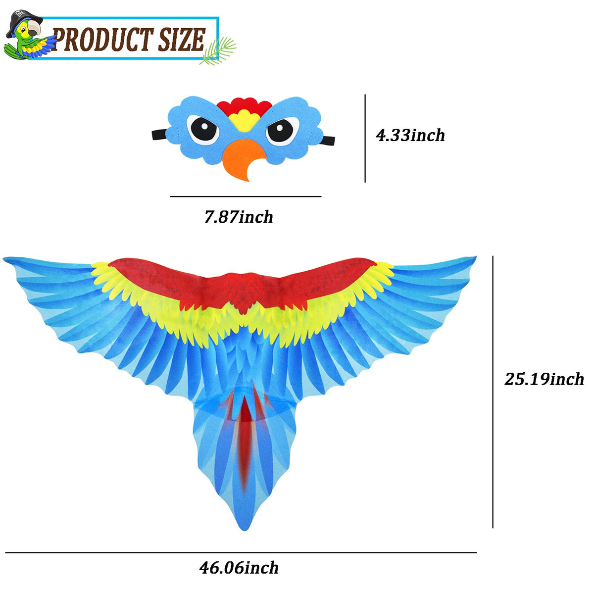IROLEHOME Kids Bird Wings Costume with Eagle Headband – Dress-Up Set for 3-10 Year Olds