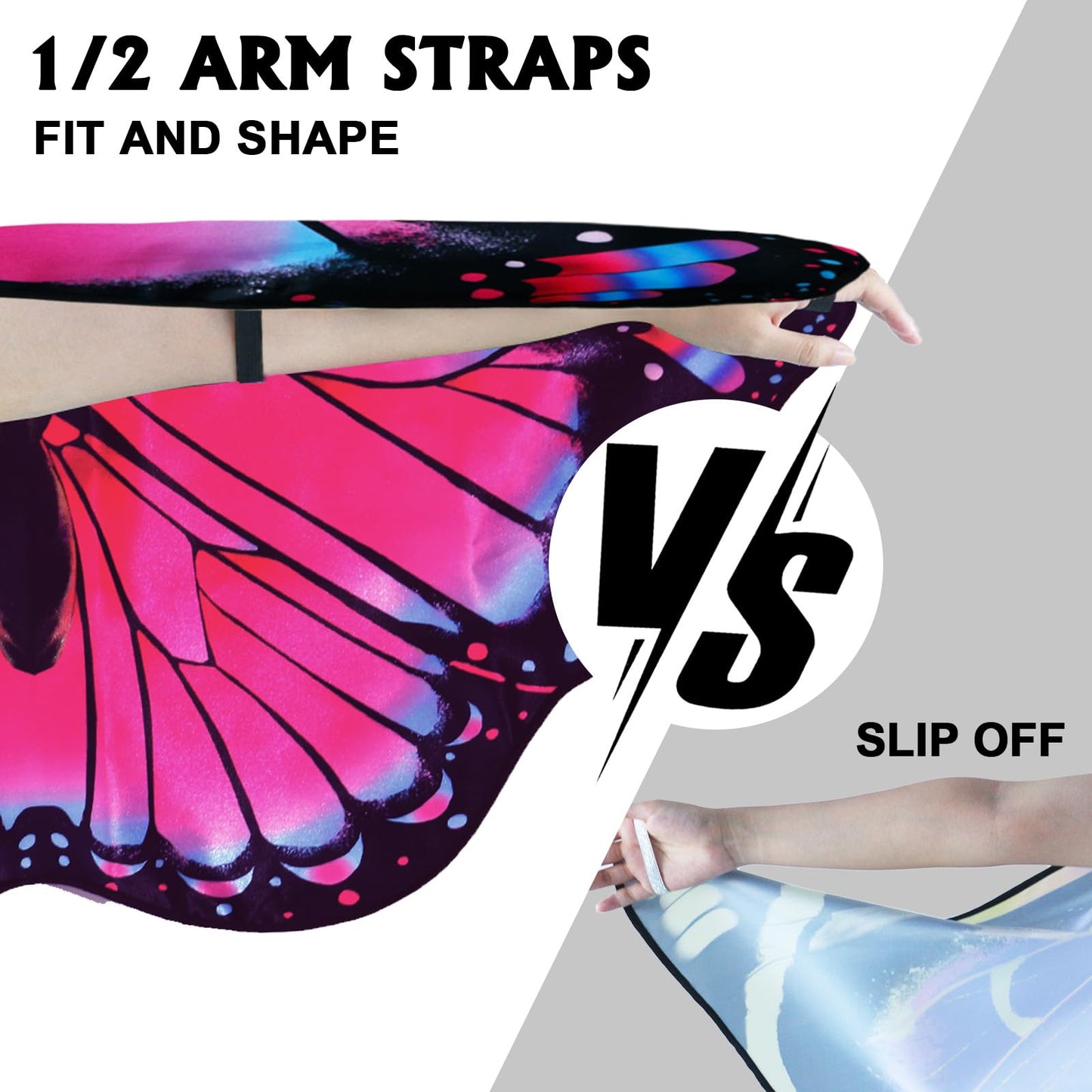 iROLEWIN Double-Sided Kids Butterfly Wings for Toddler Girls | Fairy Dress-Up Costume & Halloween Gift