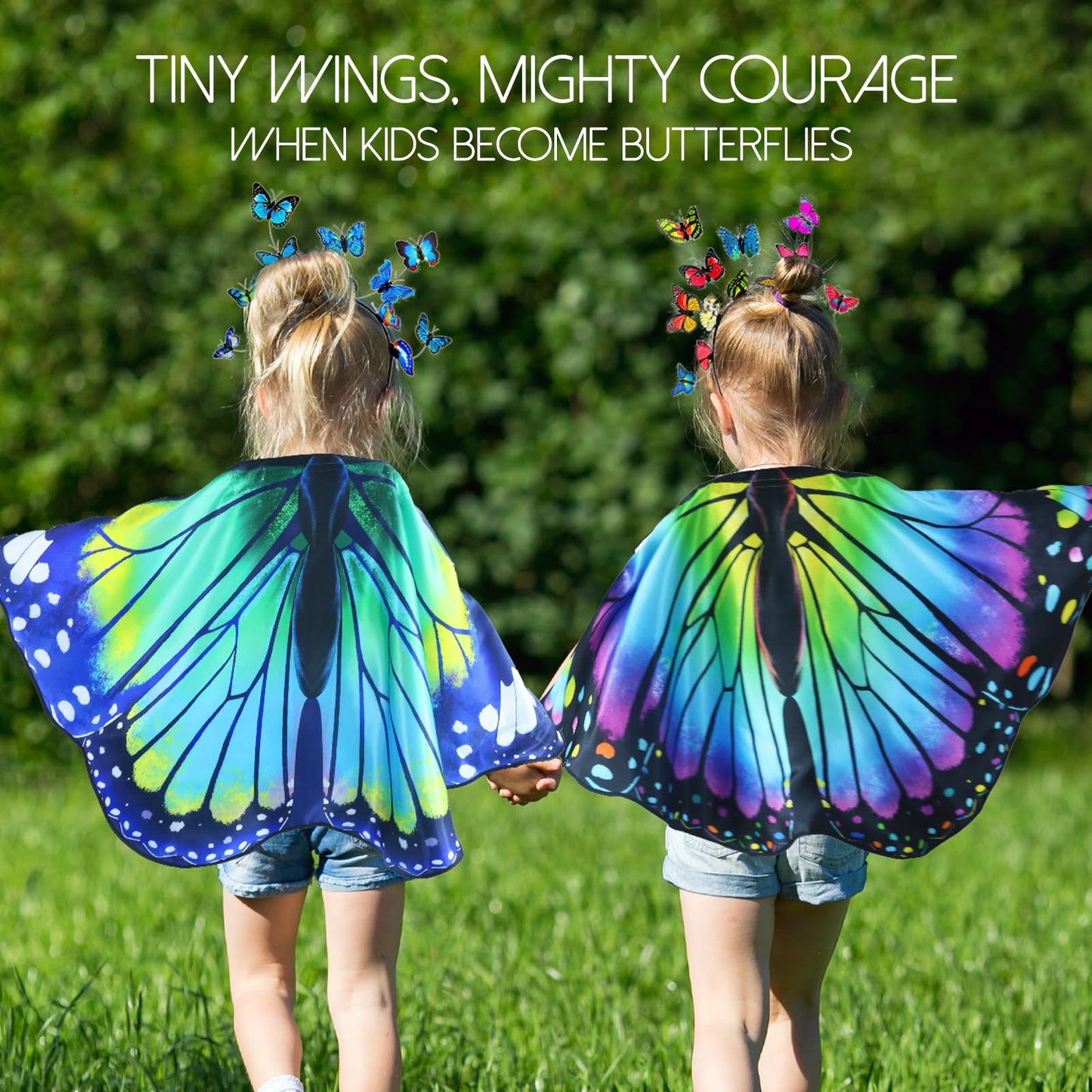 iROLEWIN Double-Sided Butterfly Wings for Toddlers – Fairy Dress-Up & Halloween Gift