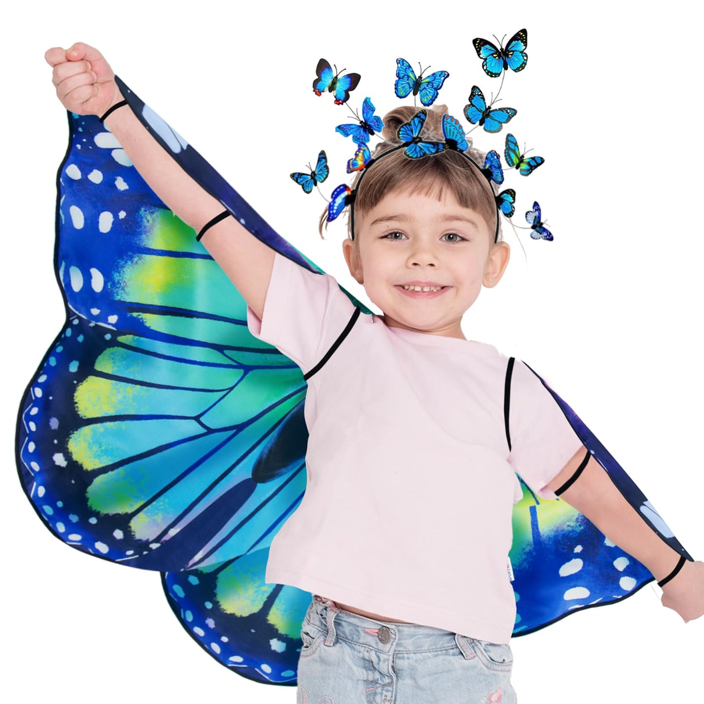 iROLEWIN Double-Sided Butterfly Wings for Toddlers – Fairy Dress-Up & Halloween Gift
