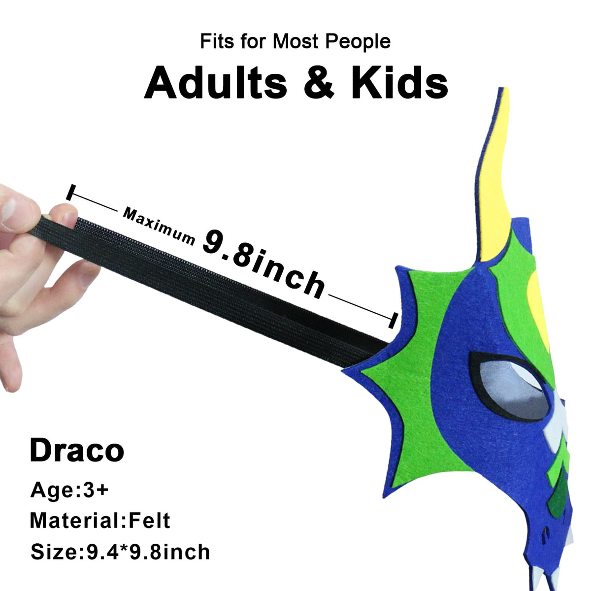 iROLEWIN 12 Pack Felt Dragon Masks for Kids – Party Favors & Dress-Up