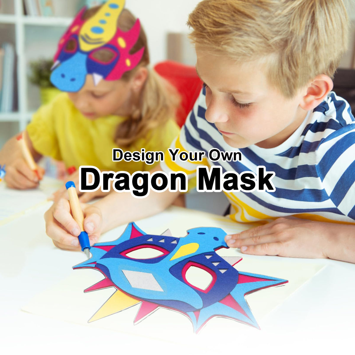 iROLEWIN 12 Pack Felt Dragon Masks for Kids – Party Favors & Dress-Up