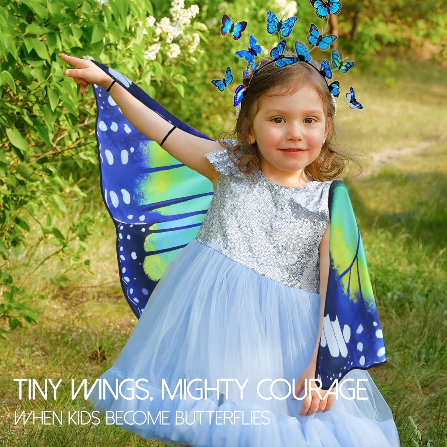 iROLEWIN Double-Sided Butterfly Wings for Toddlers – Fairy Dress-Up & Halloween Gift