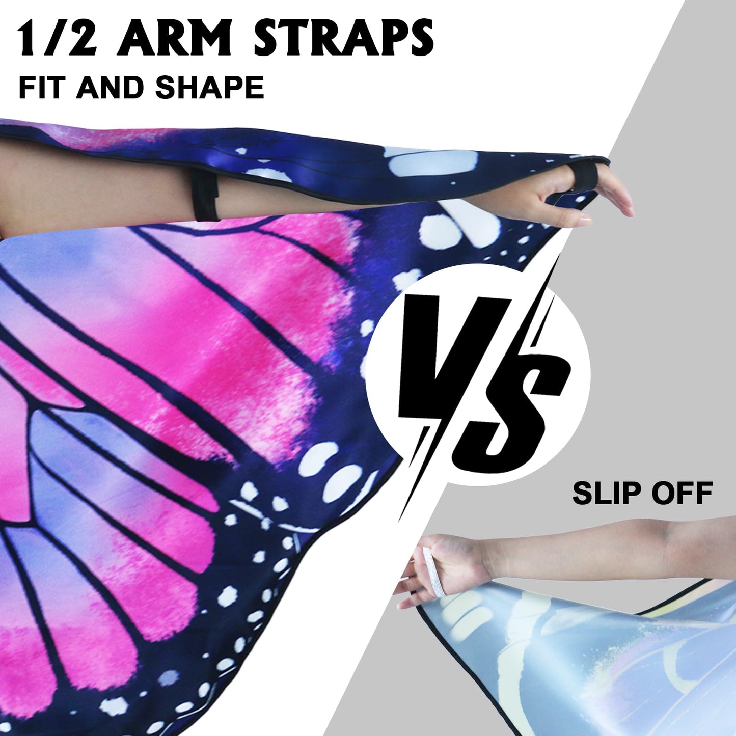 iROLEWIN Double-Sided Kids Butterfly Wings — Toddler Fairy Dress-Up, Safe One-Piece Design