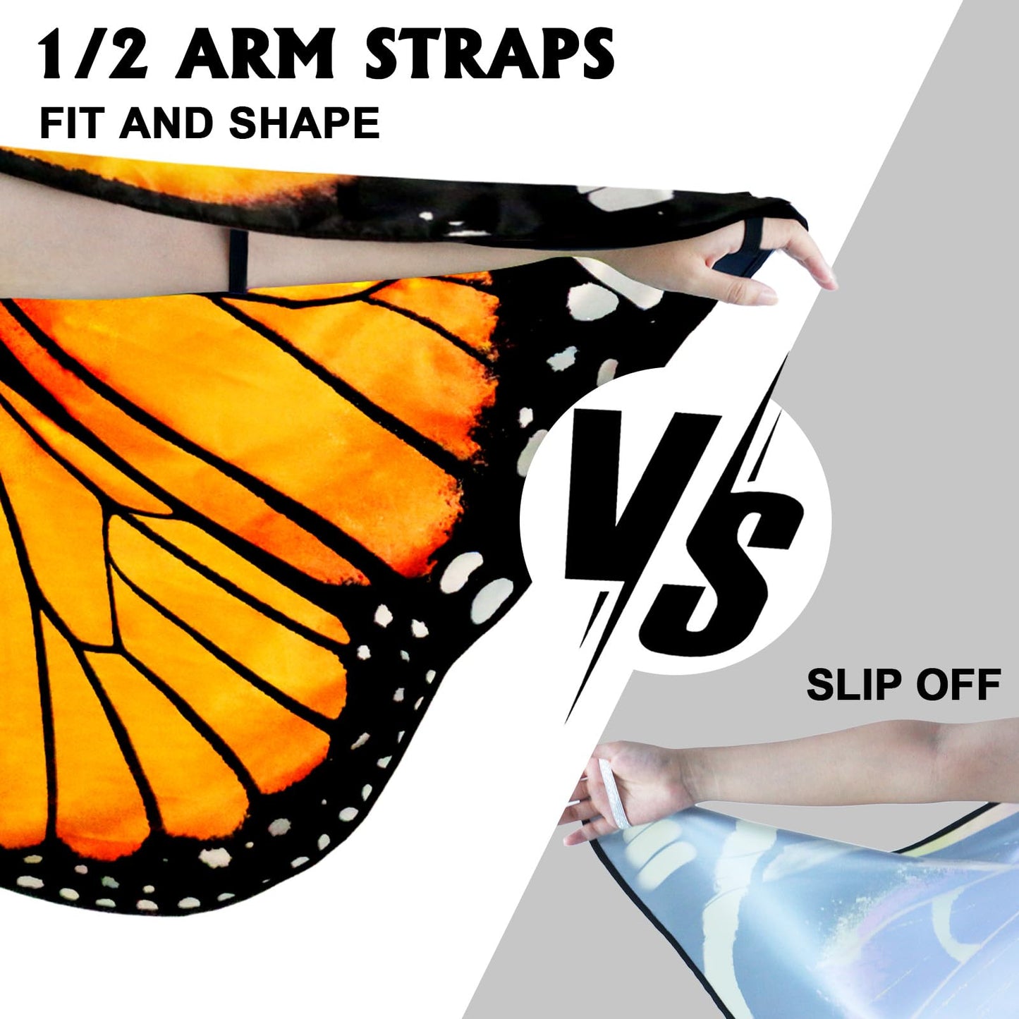 iROLEWIN Double-Sided Butterfly Wings for Toddlers – Fairy Dress-Up Cape & Headband