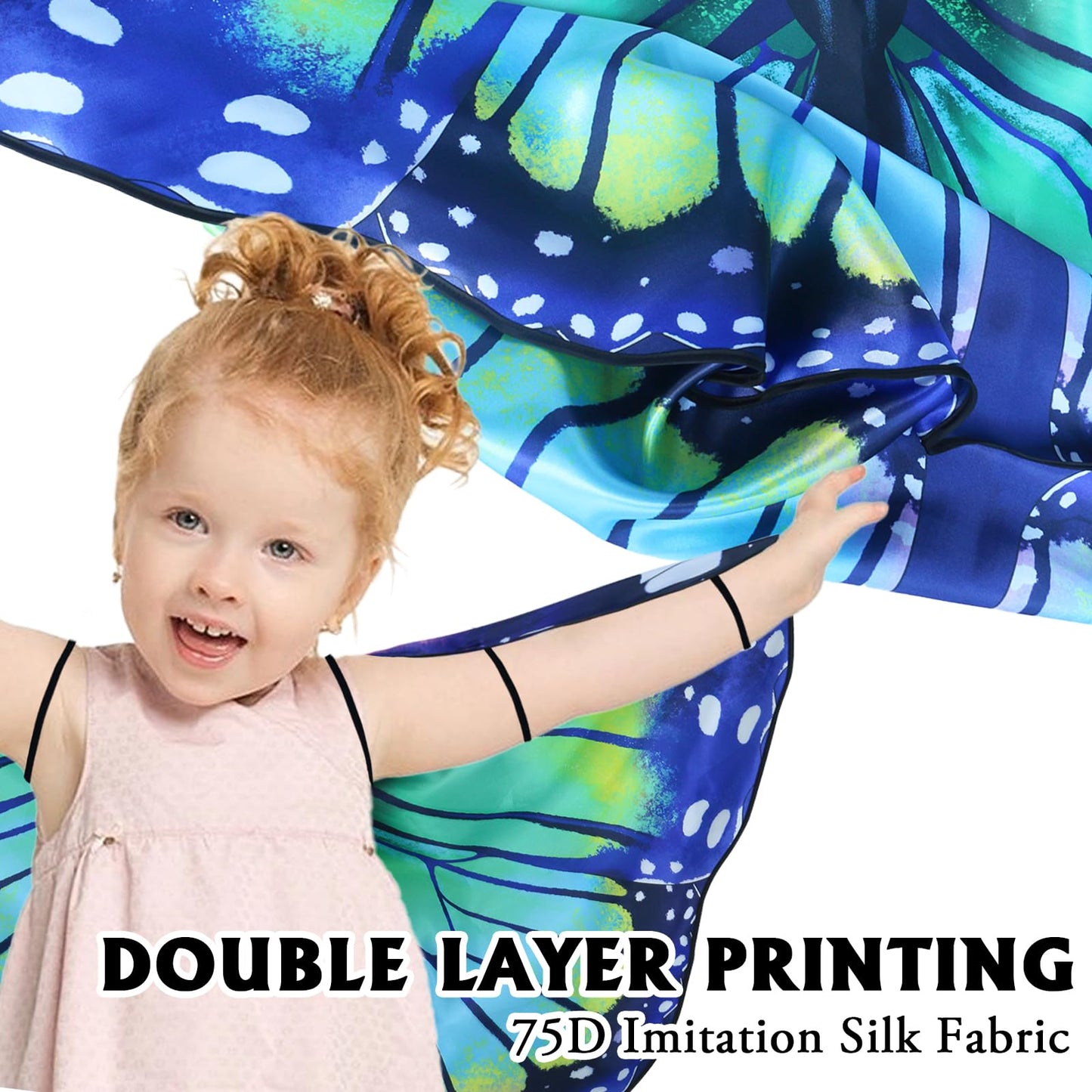 iROLEWIN Double-Sided Butterfly Wings for Toddlers – Fairy Dress-Up & Halloween Gift