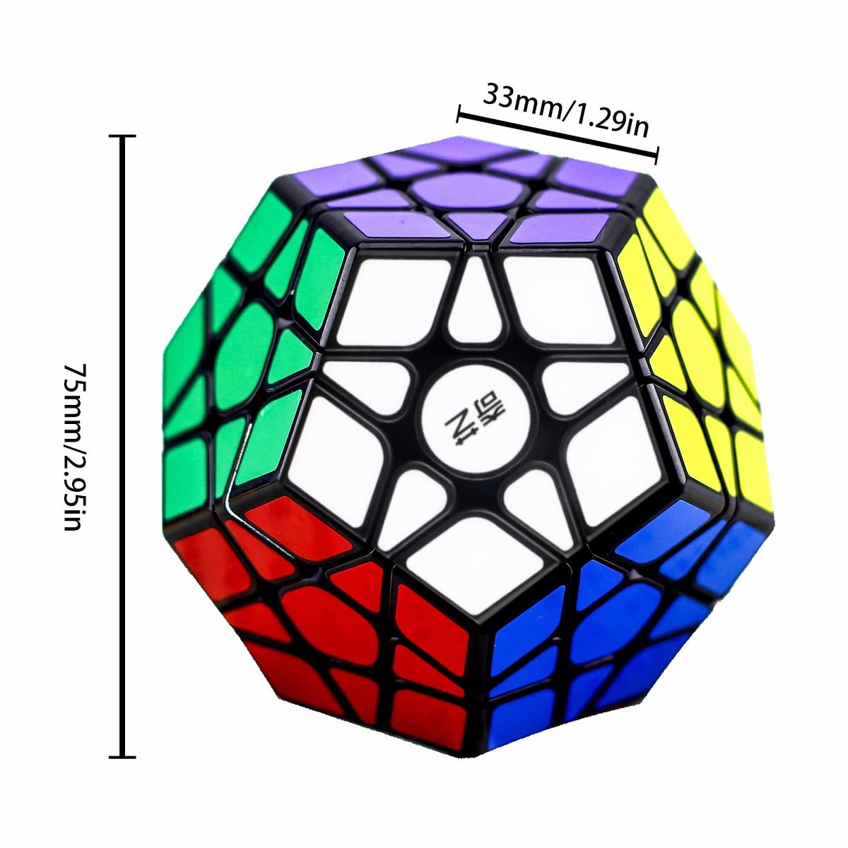 IRRDFO Megaminx Speed Cube – Qiheng Black 12-Sided Puzzle, Smooth Rotations, ABS Plastic