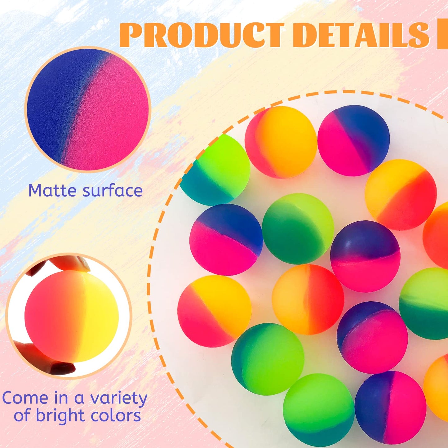 Irrmshr Jumbo 18 Pcs Bouncy Balls – High-Bounce 45 mm Rubber Balls for Kids