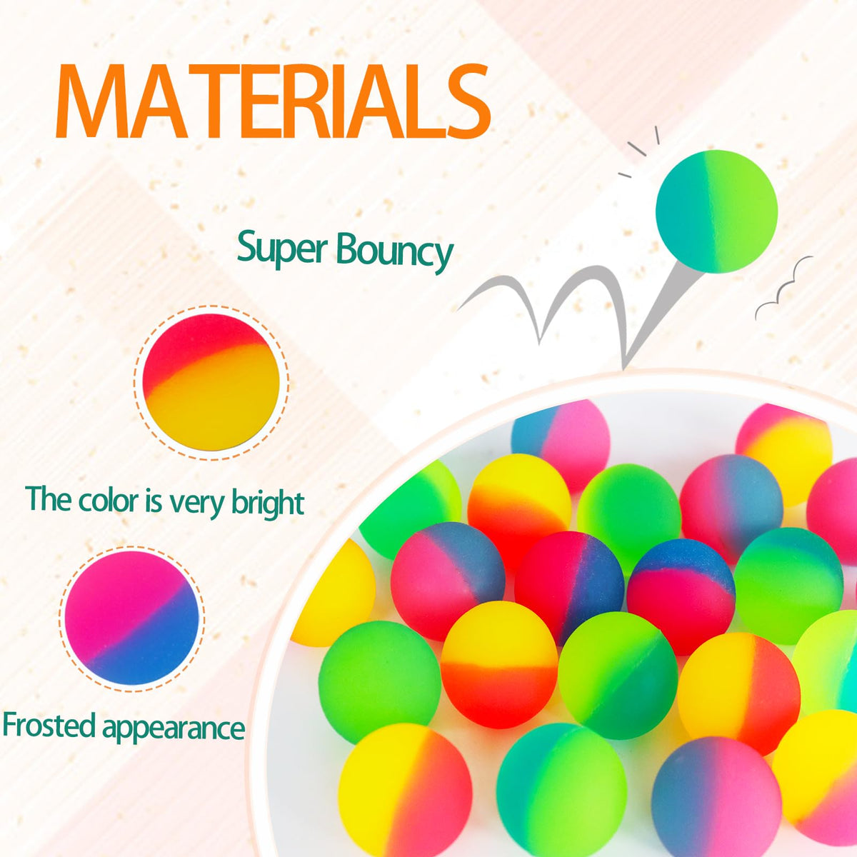Irrmshr 40 Pcs Bouncy Balls for Kids – High-Bounce 32mm Rubber Balls, Bright Multi Color Party Favors
