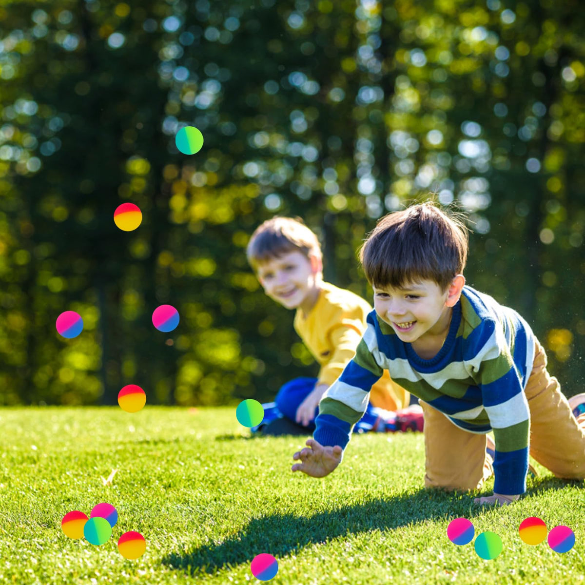 Irrmshr 40 Pcs Bouncy Balls for Kids – High-Bounce 32mm Rubber Balls, Bright Multi Color Party Favors