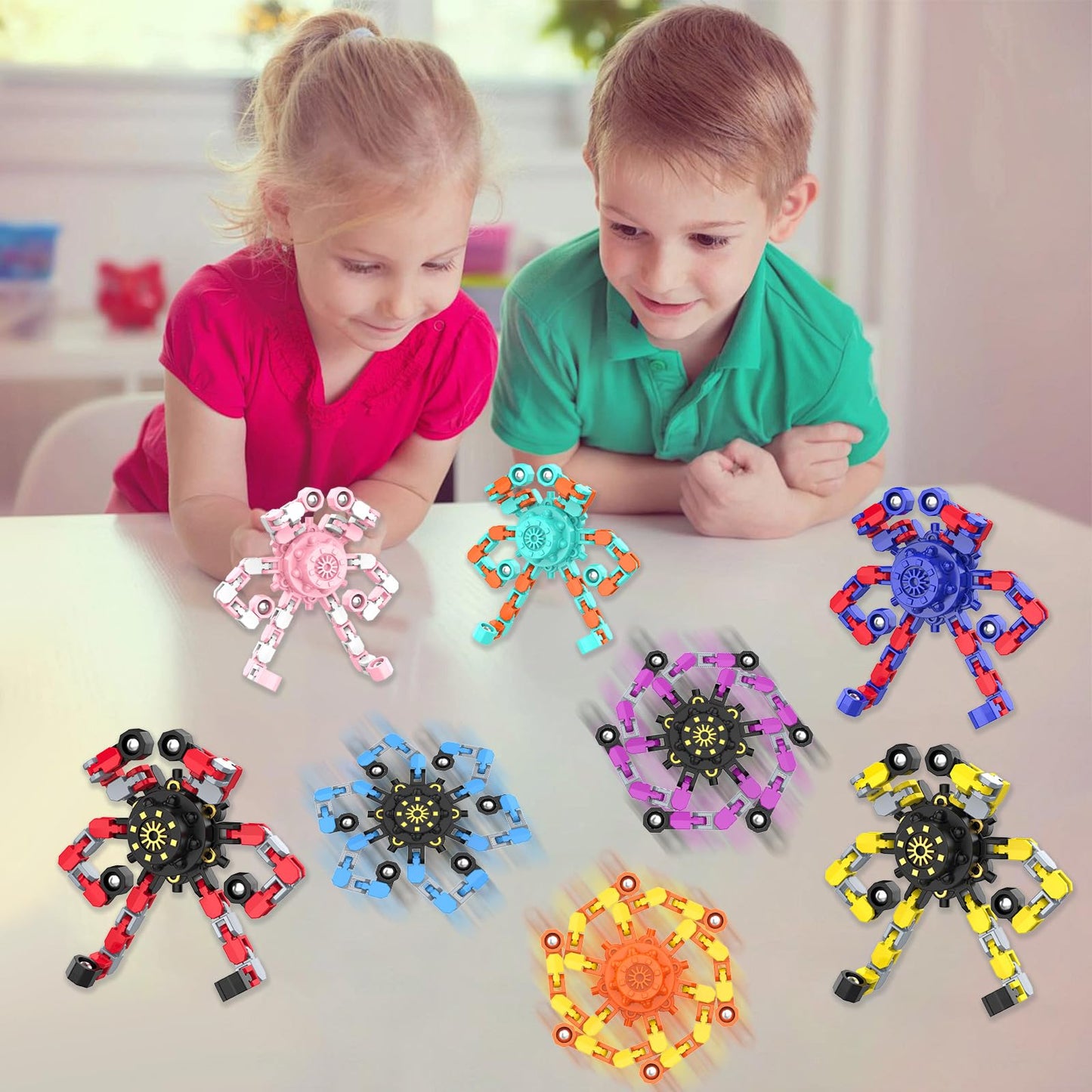 Irvotbes Transformable Fidget Spinners – 36-Pc Deformable Chain Toys