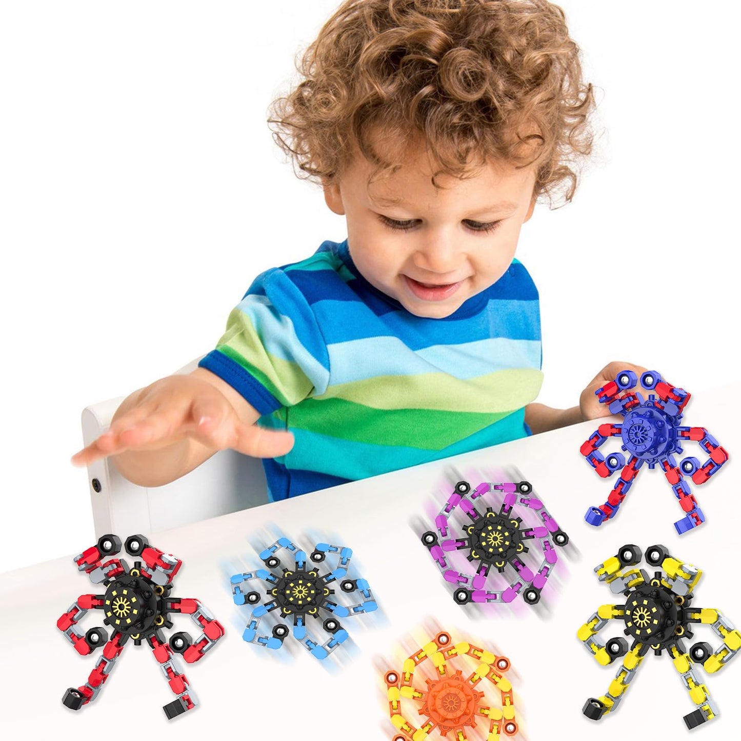 Irvotbes Transformable Fidget Spinners – 36-Pc Deformable Chain Toys
