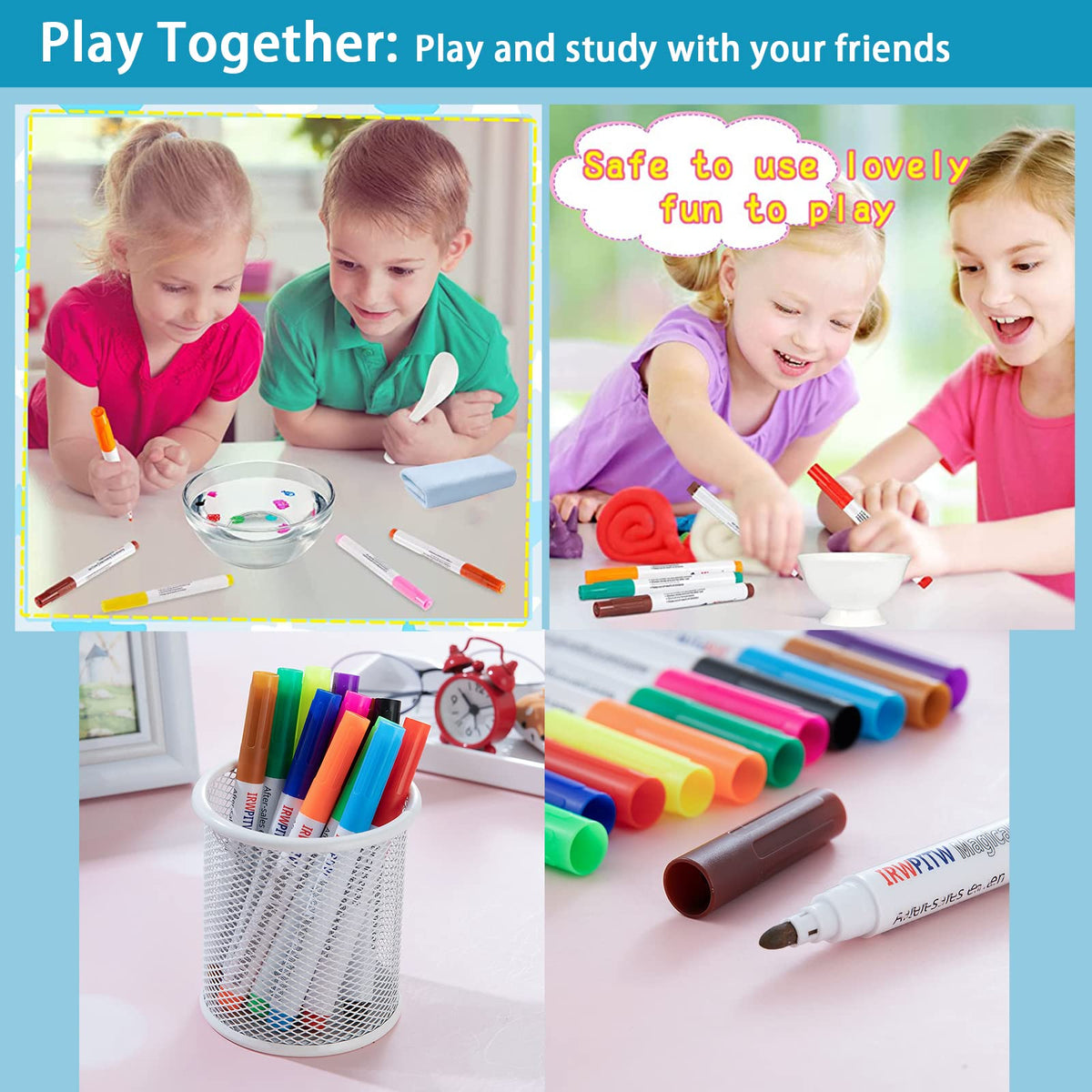 IRWPITW Magic Drawing Pen Bundle – 12-Color Water Pens for Kids
