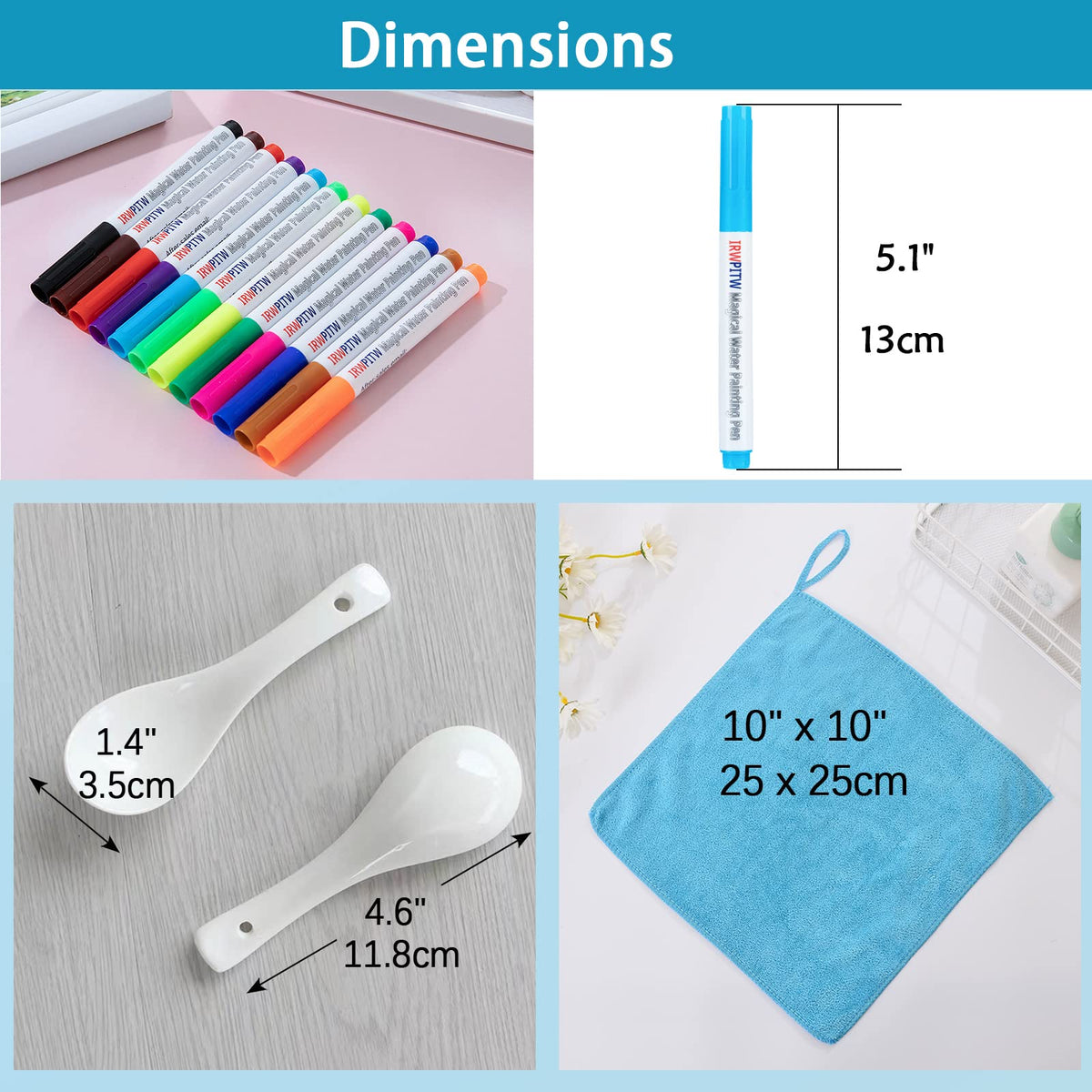 IRWPITW Magic Drawing Pen Bundle – 12-Color Water Pens for Kids