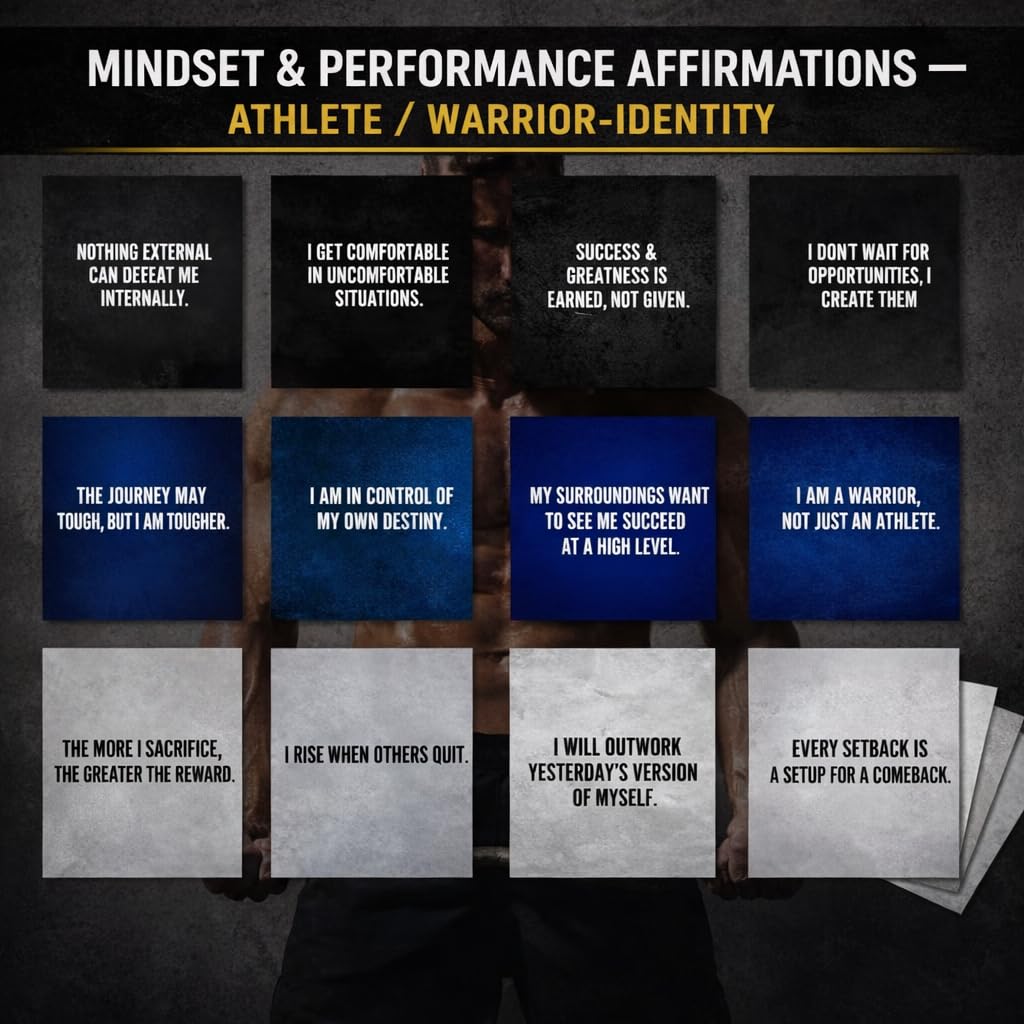 Isaac Liev Positive Daily Affirmation Cards for Athletes | 50 Empowering Affirmations for Confidence & Focus