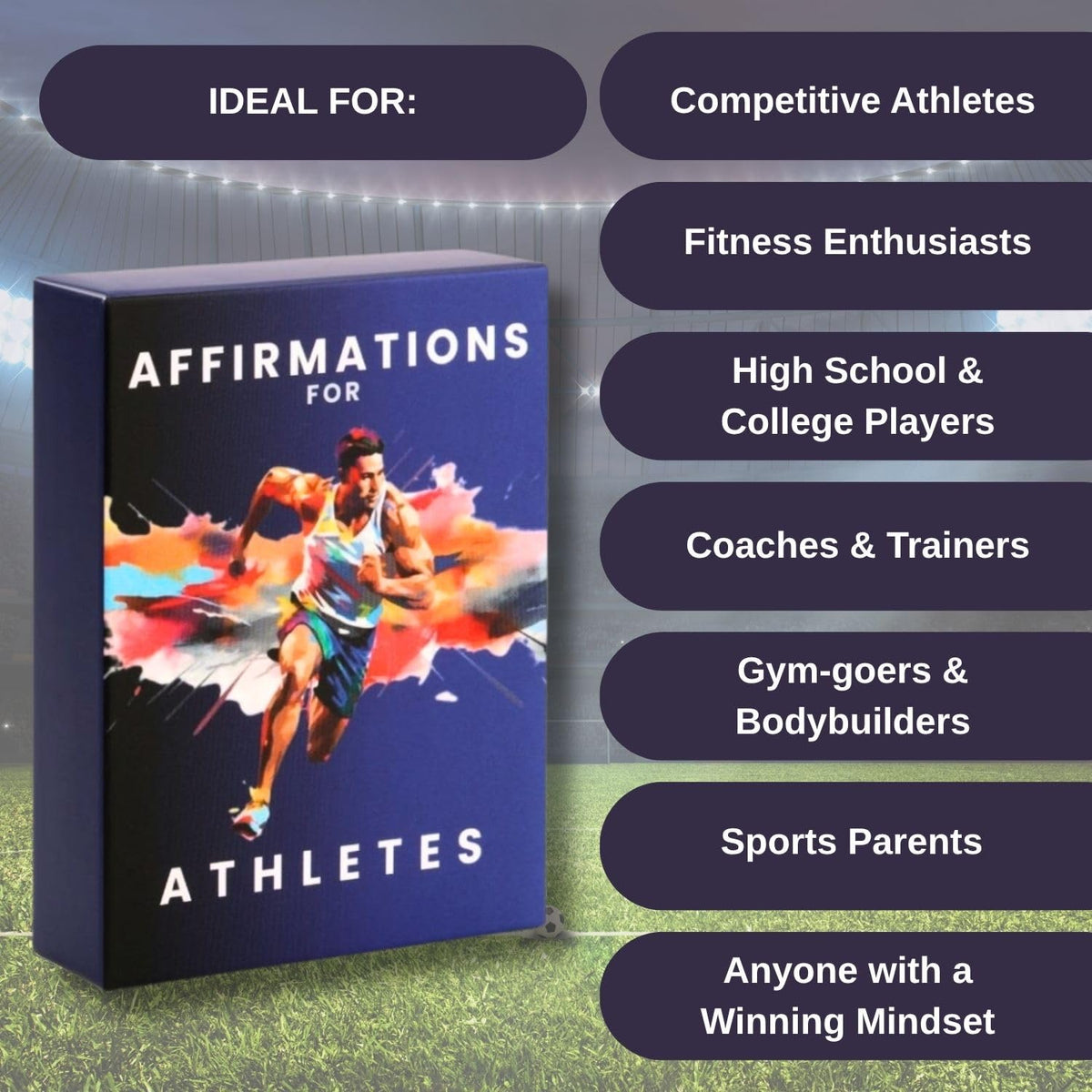 Isaac Liev Positive Daily Affirmation Cards for Athletes | 50 Empowering Affirmations for Confidence & Focus