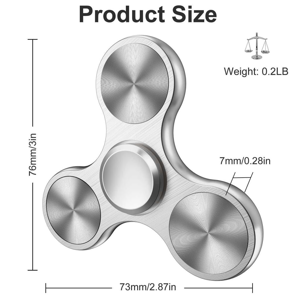 Isapral Fidget Spinner – Stainless Steel High-Speed 4–8 Min Spin | EDC Stress Relief Toy