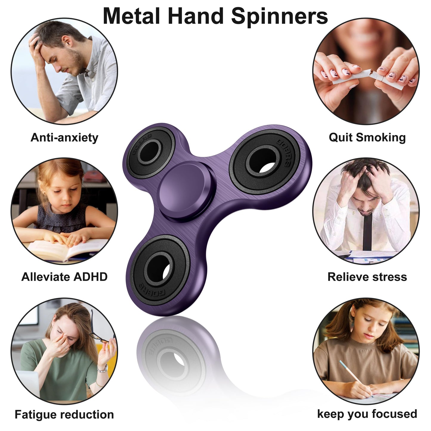 Isapral Fidget Spinner – High-Speed Stainless Steel Bearing, 2-5 Minute Spins, Stress Relief Toy