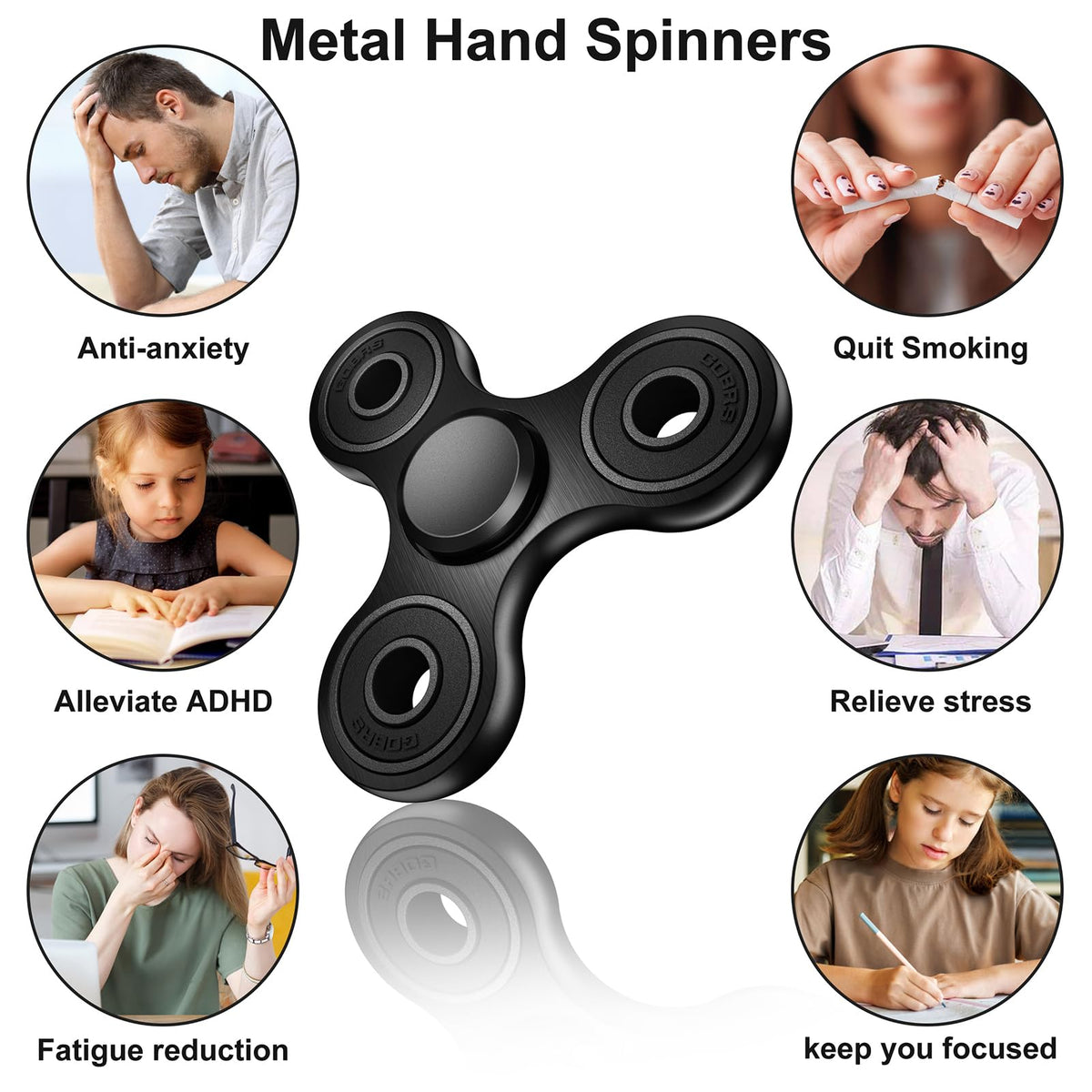 Isapral Fidget Spinner – Metal Bearing, High-Speed 2-5 Minute Spins | EDC Focus Toy