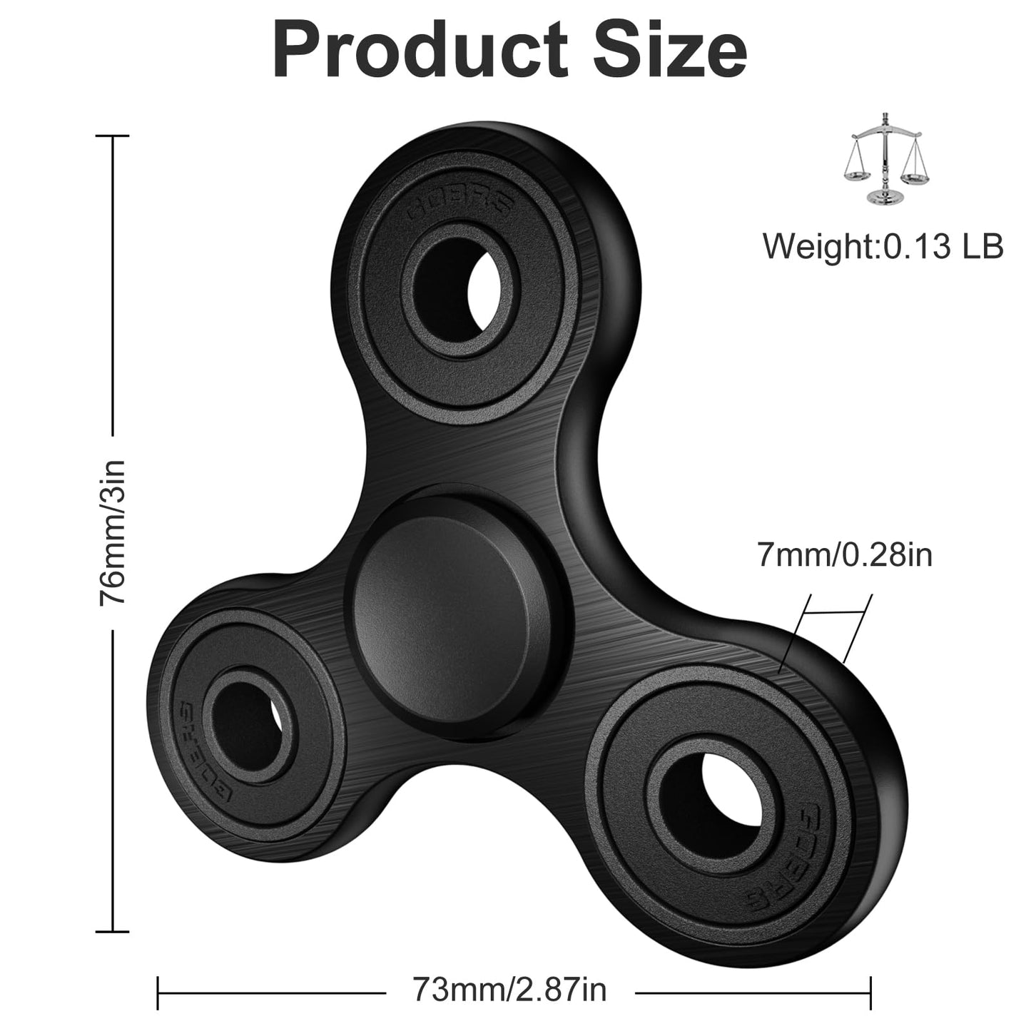 Isapral Fidget Spinner – Metal Bearing, High-Speed 2-5 Minute Spins | EDC Focus Toy