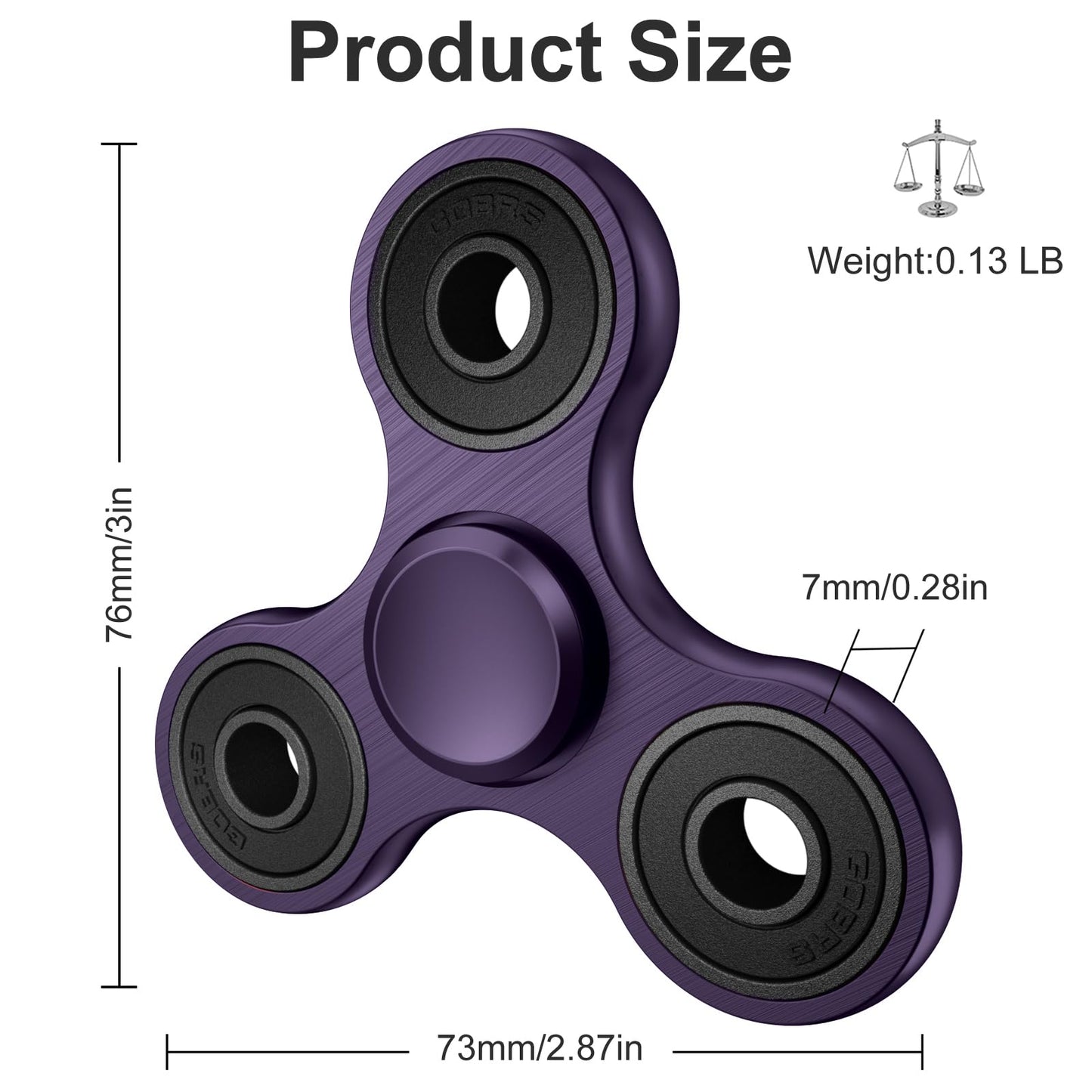 Isapral Fidget Spinner – High-Speed Stainless Steel Bearing, 2-5 Minute Spins, Stress Relief Toy