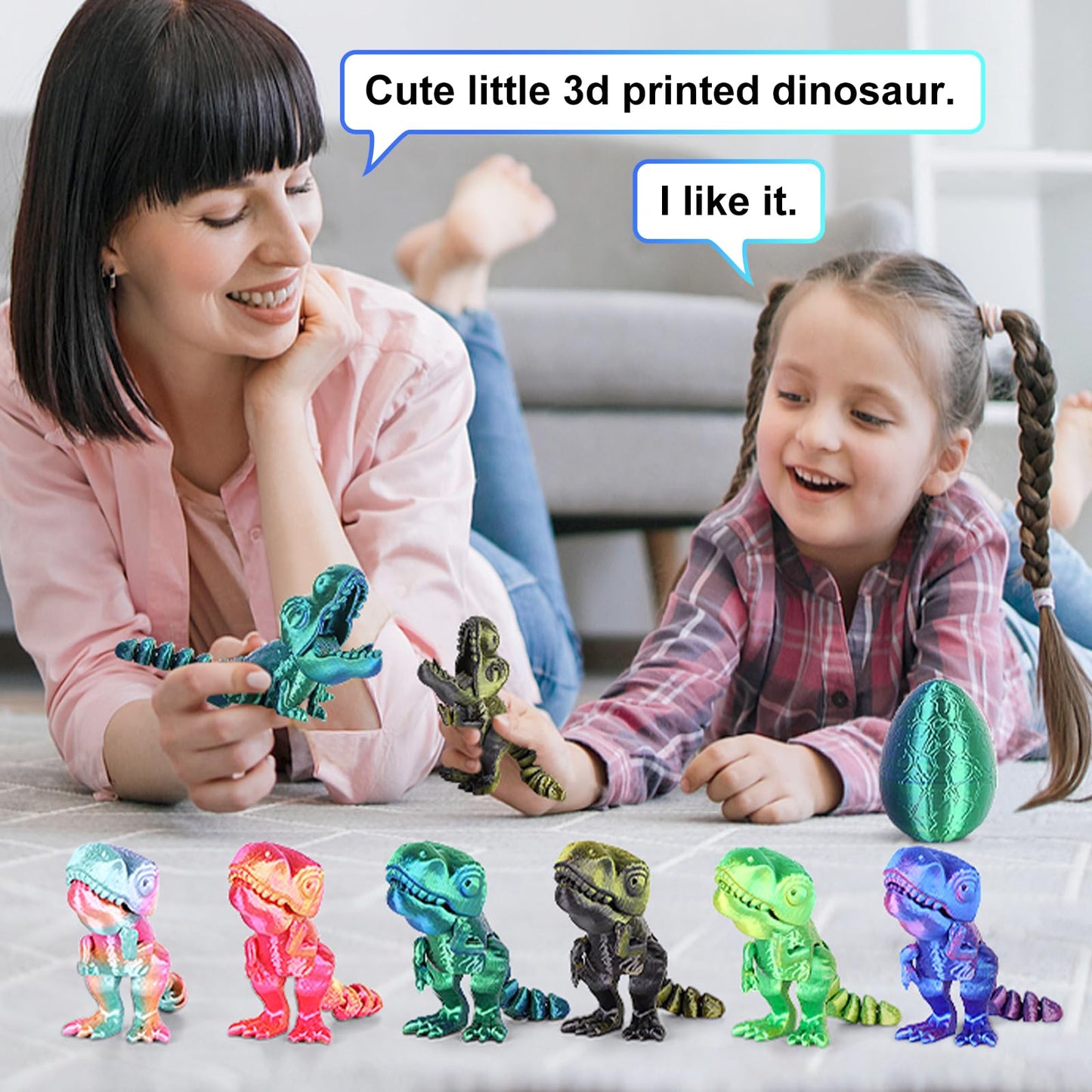 ISFOFO 6PCS 3D Printed Dragon Egg Toys with Articulated Dinosaurs Inside