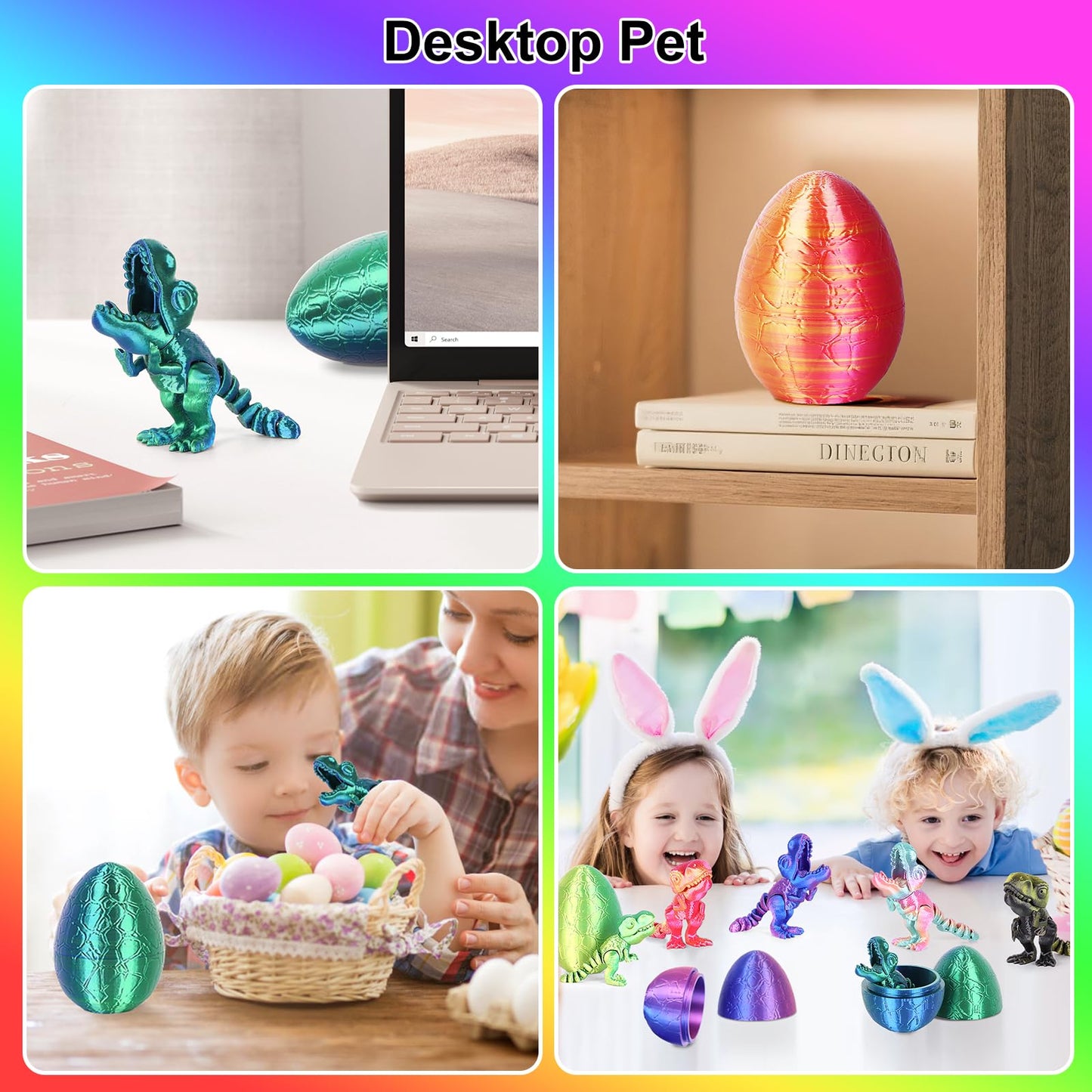 ISFOFO 6PCS 3D Printed Dragon Egg Toys with Articulated Dinosaurs Inside