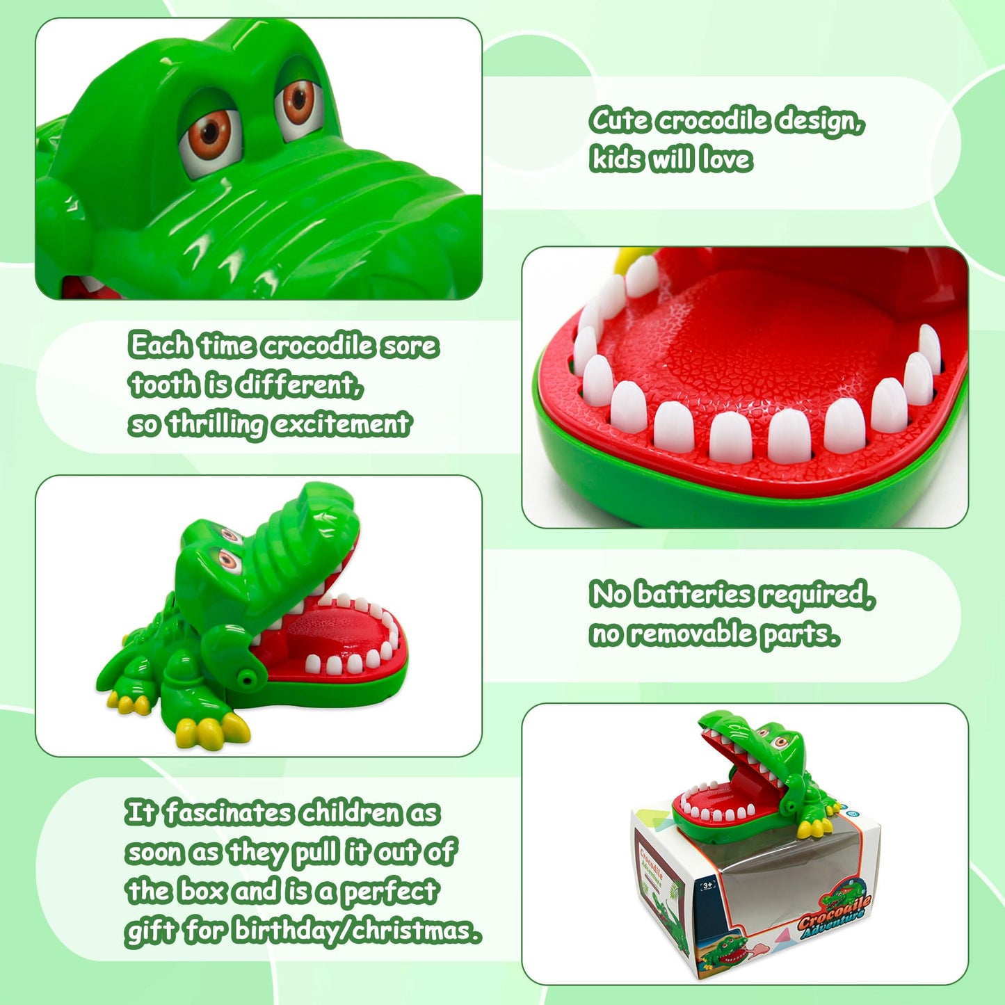 iShyan Crocodile Teeth Toys for Kids | Crocodile Dentist Bite Game – Ages 4+