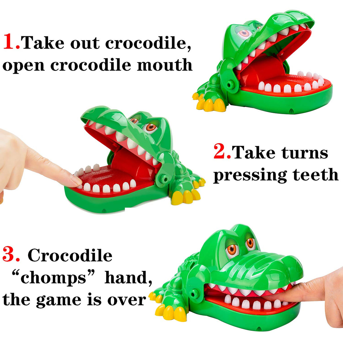 iShyan Crocodile Teeth Toys Game for Kids — Fun Finger Dentist Challenge (1-4 Players)