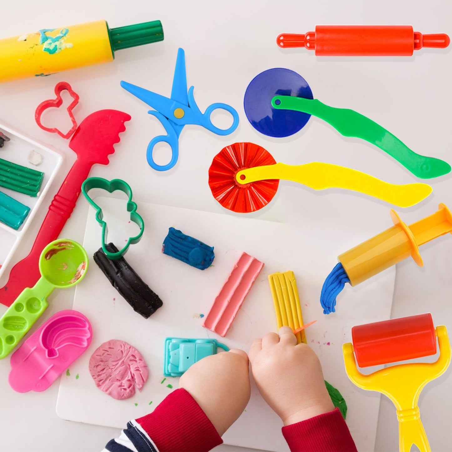 iShyan Dough Tool Kit – 9-Piece Kids Clay & Dough Starter Set with Cutters, Rollers, Scissors