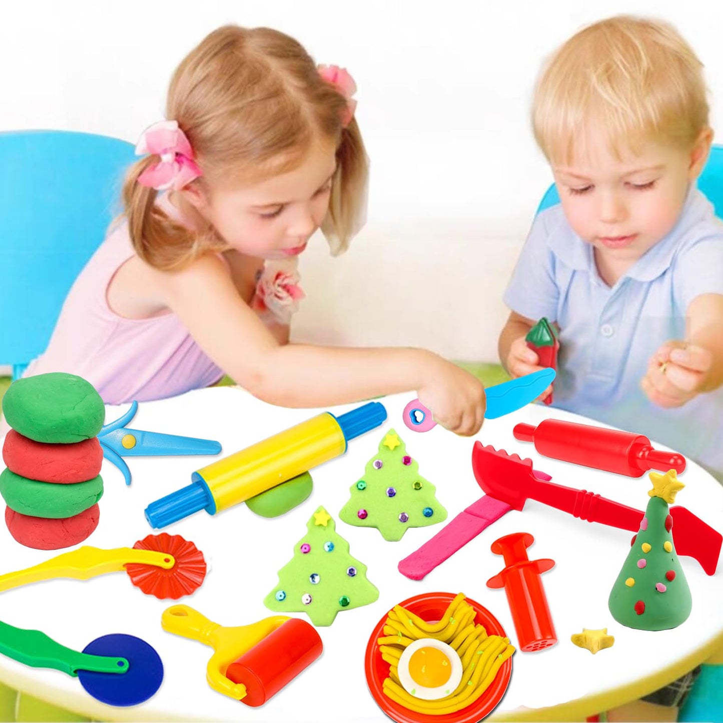 iShyan Dough Tool Kit – 9-Piece Kids Clay & Dough Starter Set with Cutters, Rollers, Scissors