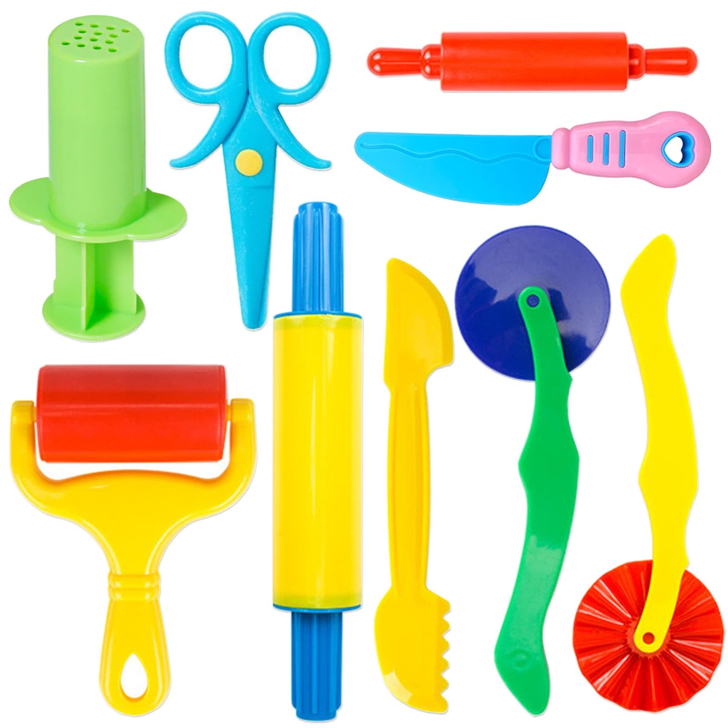 iShyan Dough Tool Kit – 9-Piece Kids Clay & Dough Starter Set with Cutters, Rollers, Scissors