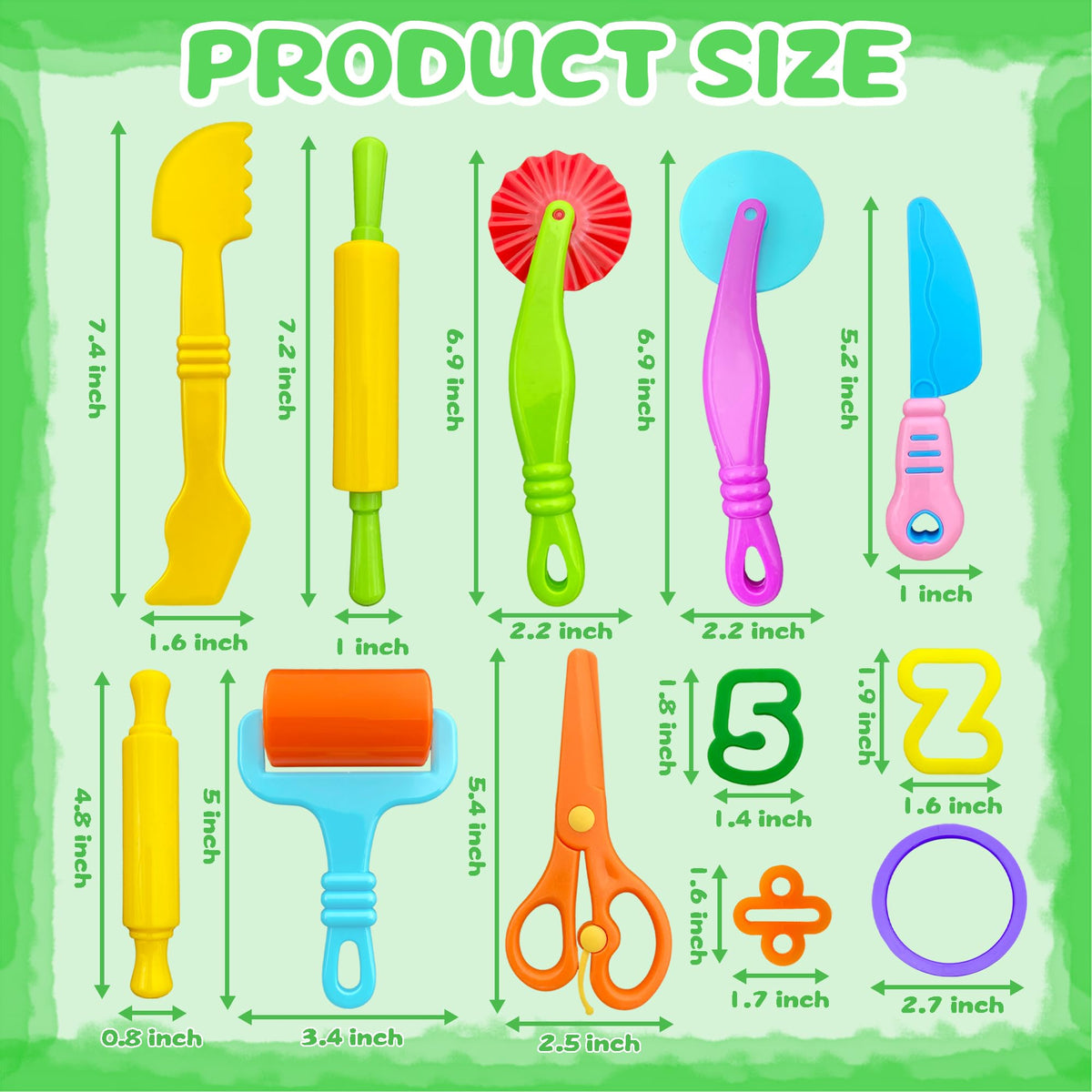 iShyan Dough Tools 55 PCS – Kids Dough Play Set with Alphabet, Numbers & Shapes