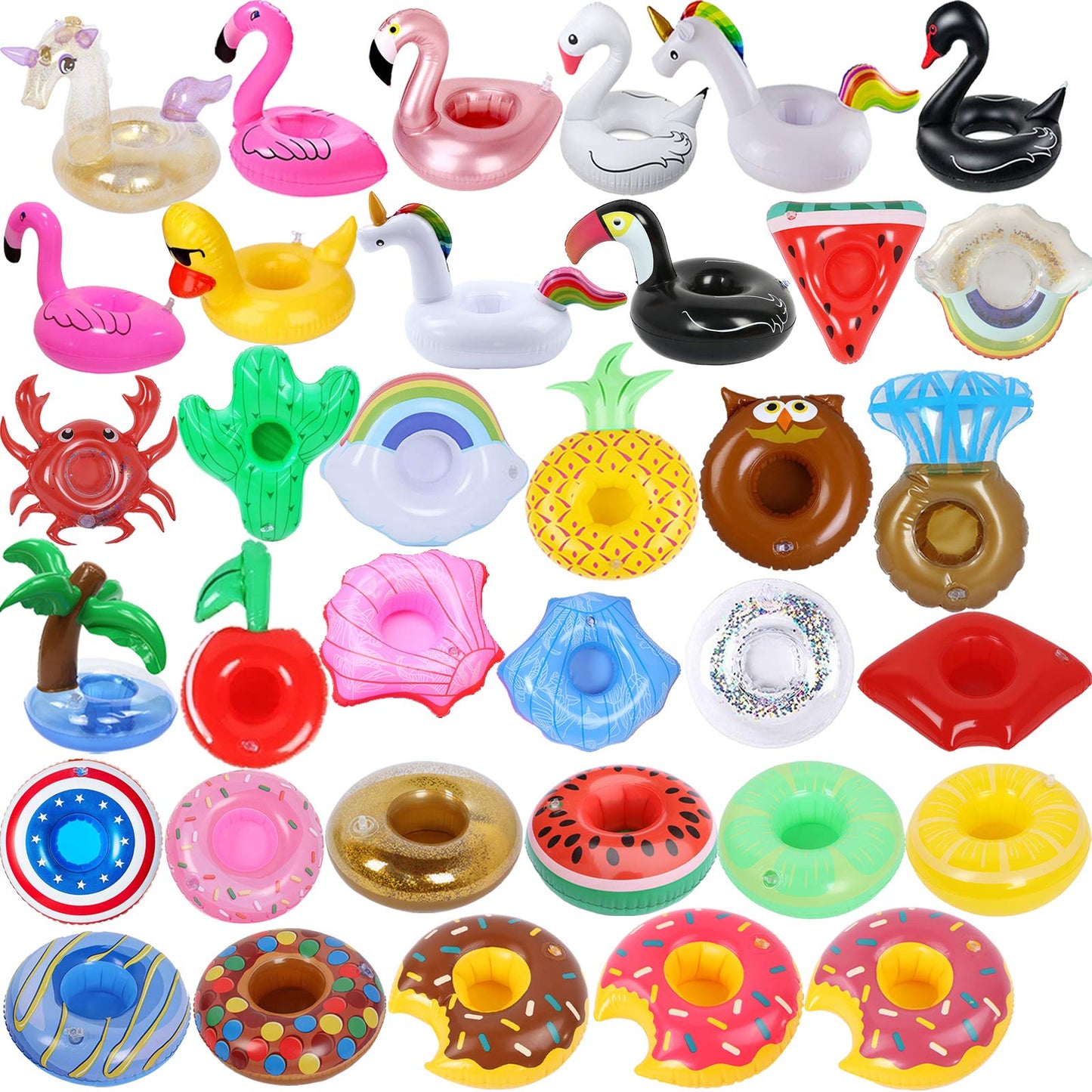 iShyan Inflatable Drink Holder 35 Pack – Fun Pool Floats & Cup Holders for Pool Parties