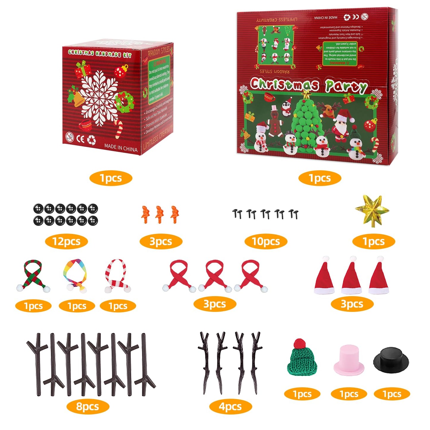 ISKIHO 9 Pack Christmas Snowman DIY Crafts Kit for Kids | Build Snowmen & Festive Figures