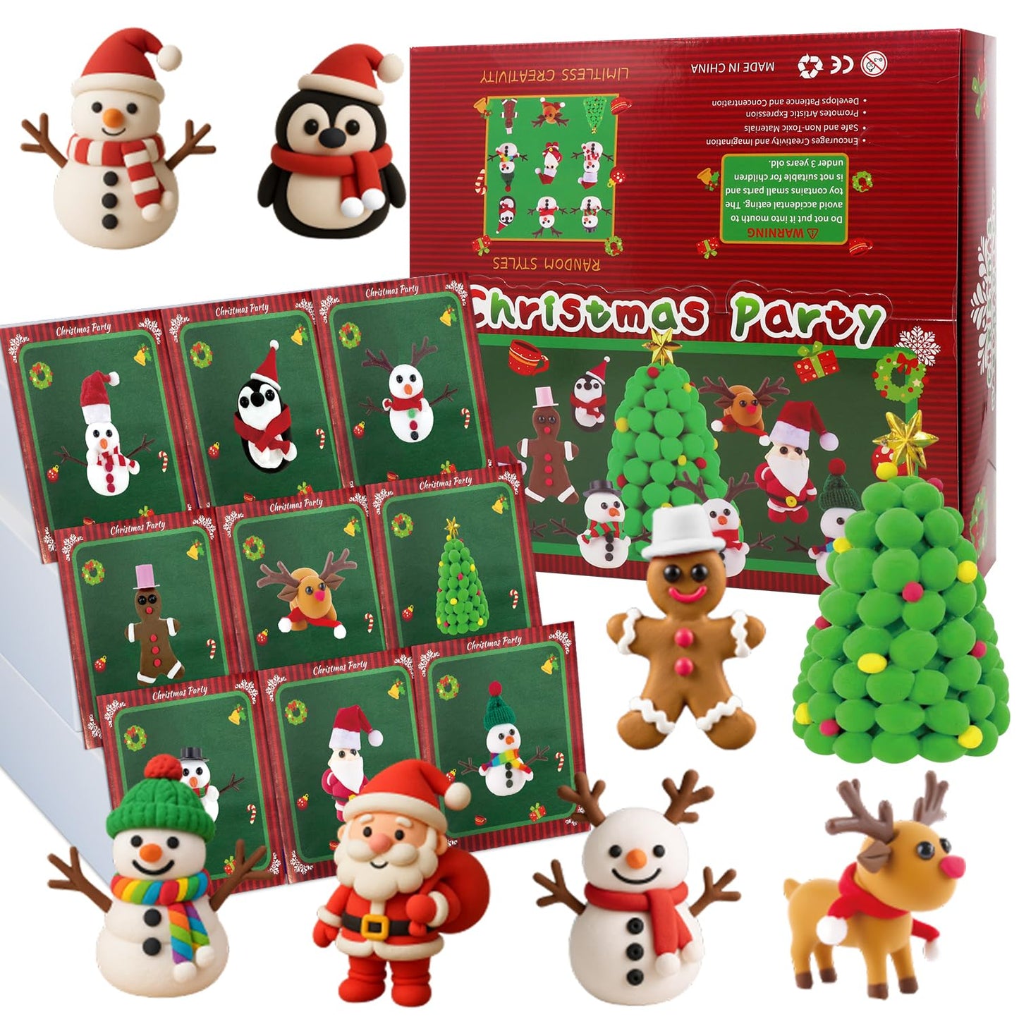 ISKIHO 9 Pack Christmas Snowman DIY Crafts Kit for Kids | Build Snowmen & Festive Figures