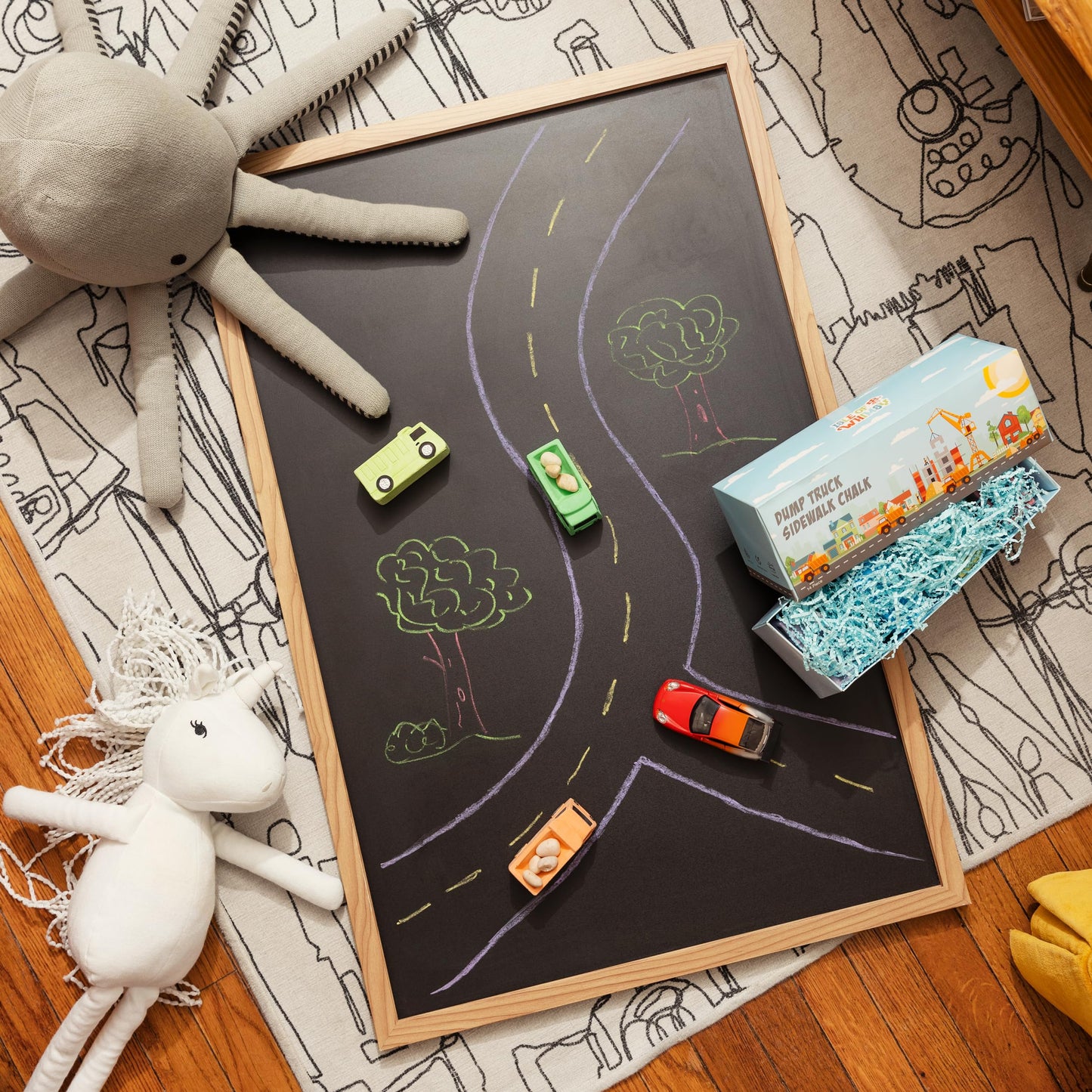 Isle of Whimsy 14 Dump Truck Sidewalk Chalk - Gift Box Set for Toddlers