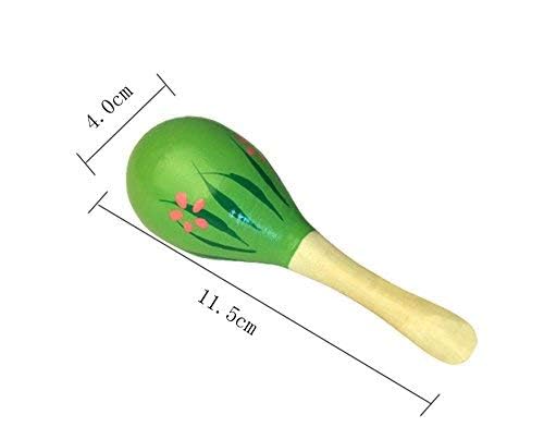 Islmlisa Mini Wooden Maracas for Kids – 6-Pack, Random Color Fiesta Maracas