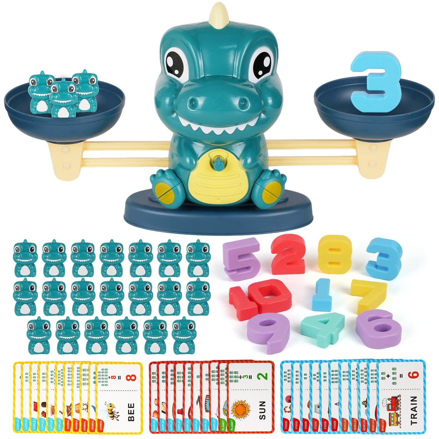 ISMETACU Dinosaur Balance Toy – Montessori Math & Counting for Preschool