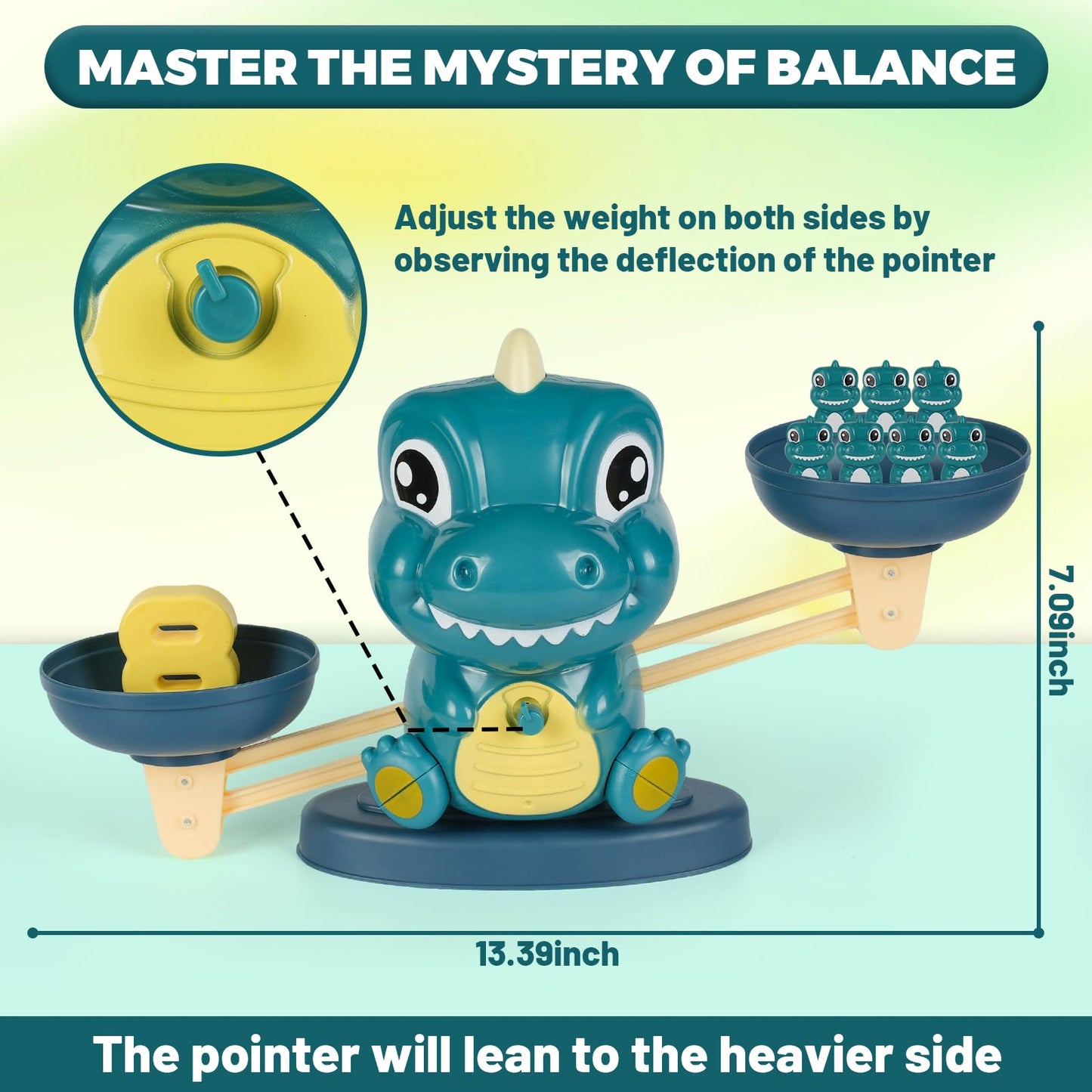 ISMETACU Dinosaur Balance Toy – Montessori Math & Counting for Preschool