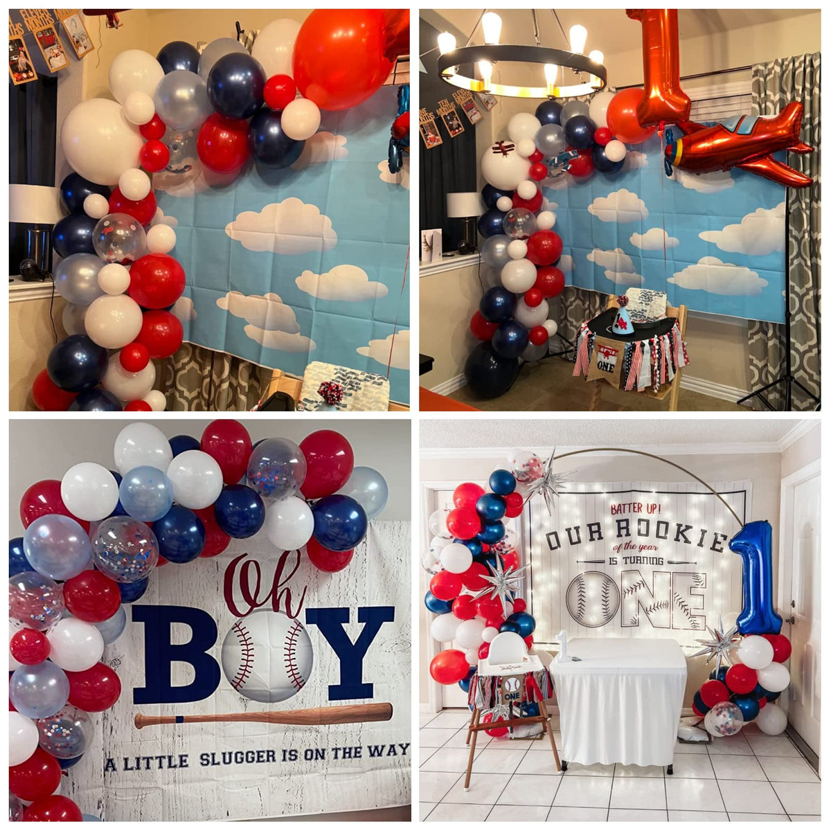 Isndare Red Blue White Balloon Arch Kit – Baseball Party & 4th of July Decor