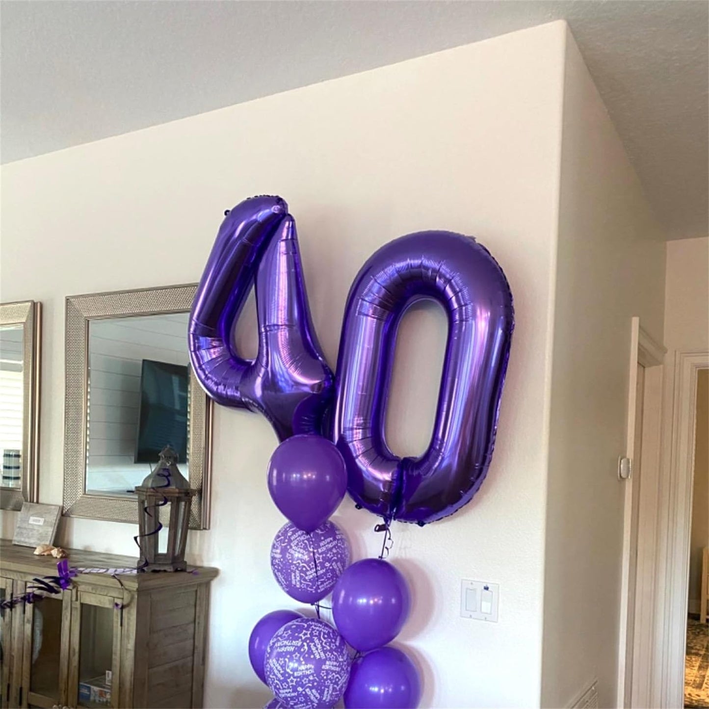 Isndare 40-Inch Purple 8 Balloon – Self-Inflating Foil Number Balloon for Birthdays