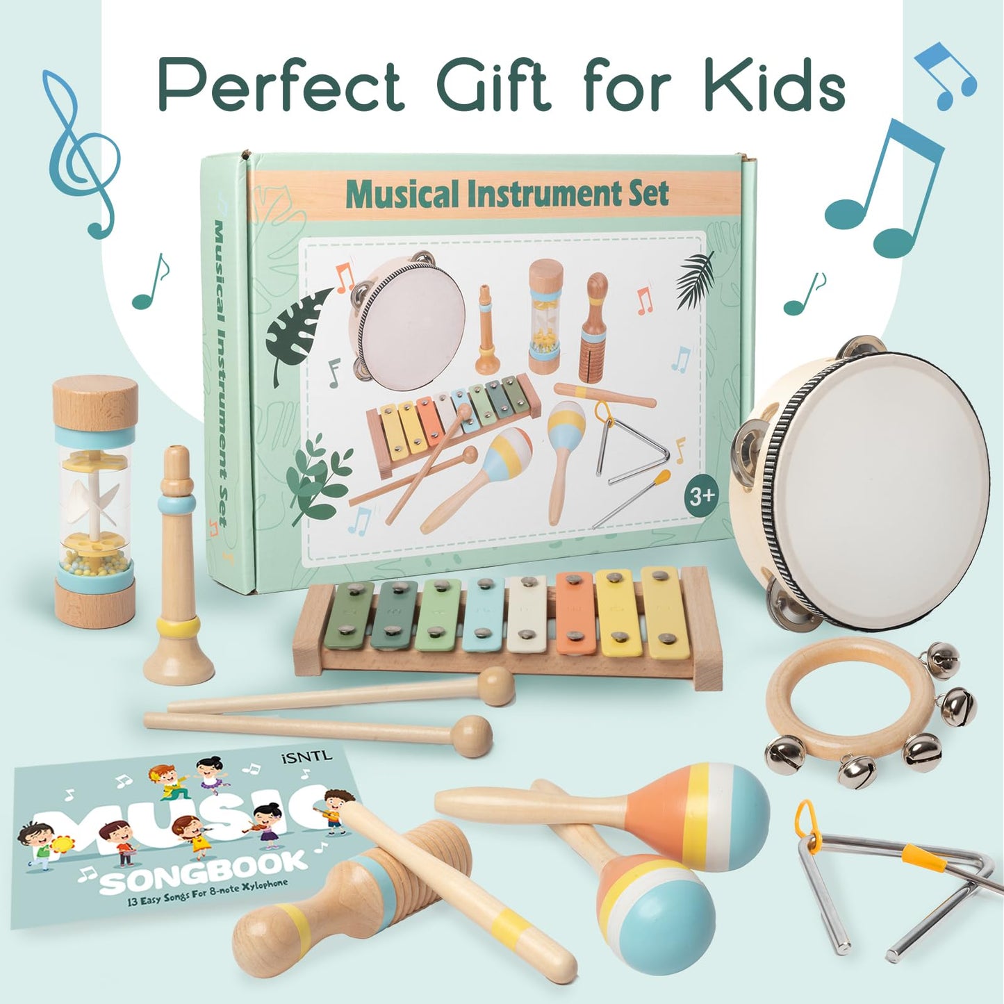iSNTL Baby Musical Instruments – Wooden Montessori Toys for Toddlers