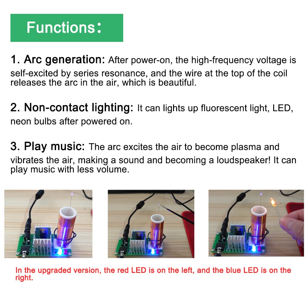 ISolderStore DIY Mini Tesla Coil Kit 15W – Soldering Practice, Music Plasma Speaker
