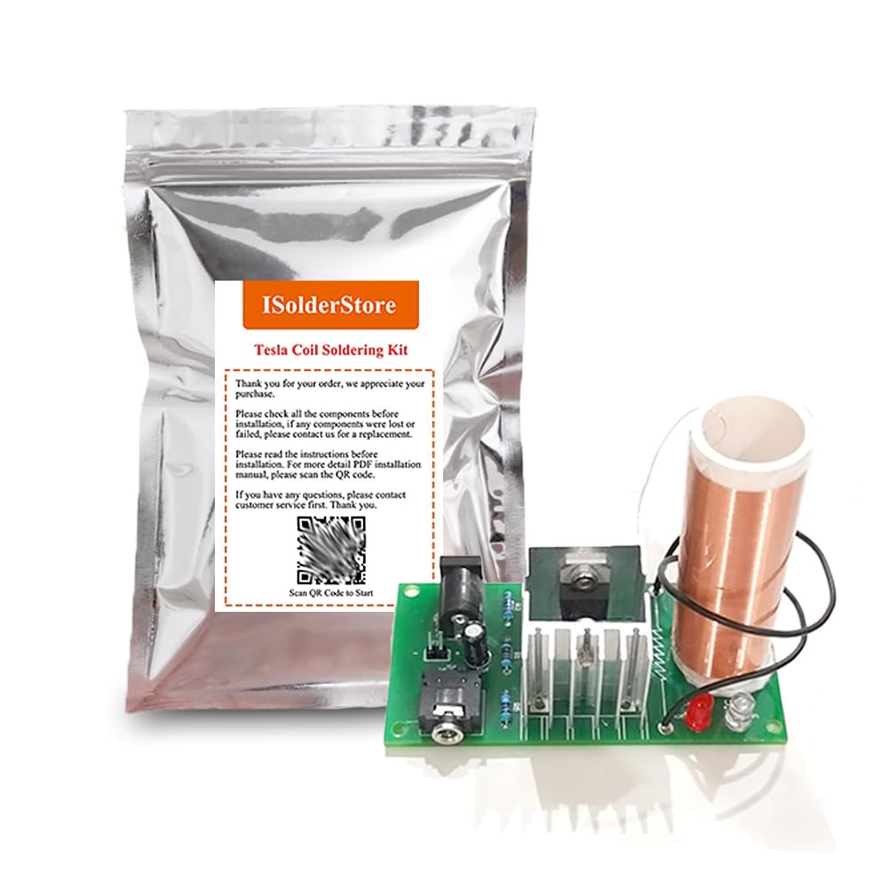 ISolderStore DIY Mini Tesla Coil Kit 15W – Soldering Practice, Music Plasma Speaker